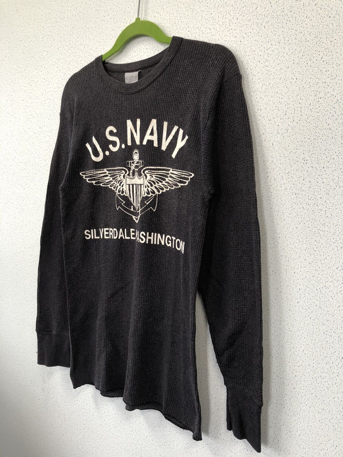 Vintage US Navy Washington Long Sleeve Tshirt Size US L / EU 52-54 / 3 - 3 Thumbnail