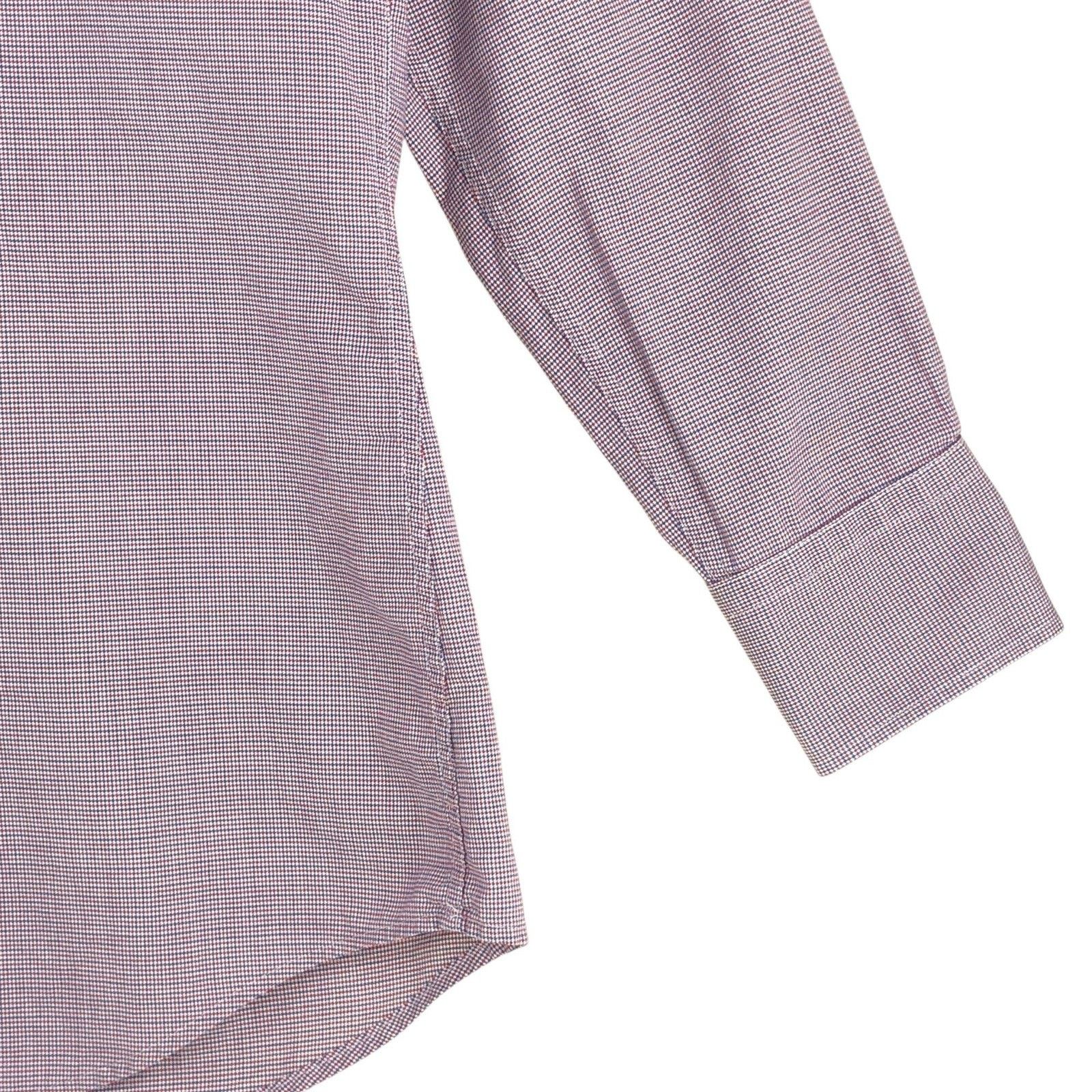 Hugo Boss Hugo Boss Dress Shirt 5.5 39 Slim Fit Purple Micro Check Size US M / EU 48-50 / 2 - 5 Thumbnail