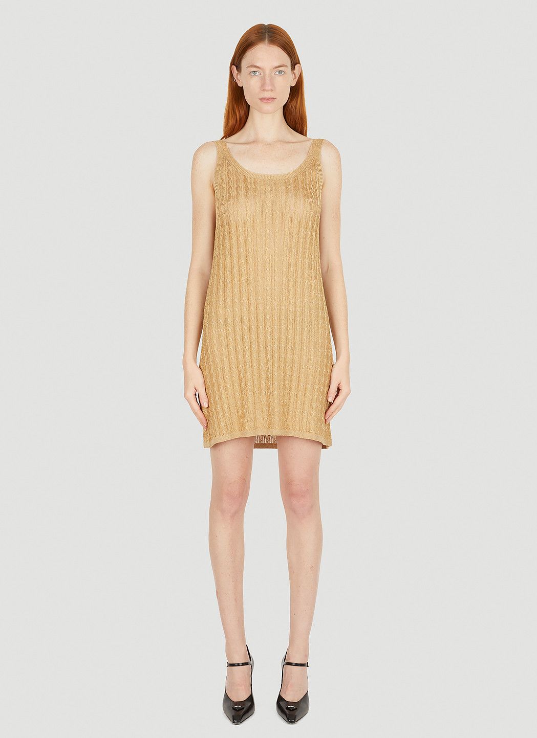 Prada Metallic Cabel Knit Dress Size M / US 6-8 / IT 42-44 - 1 Thumbnail