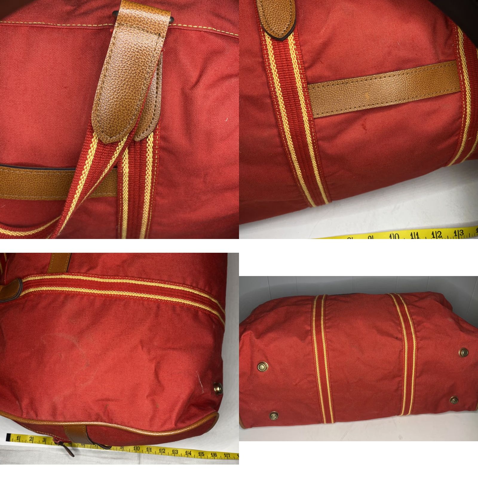 Vintage VINTAGE Sophia Canvas Tote Bag Red 90s Unisex Adults Leather Straps Size ONE SIZE - 10 Thumbnail