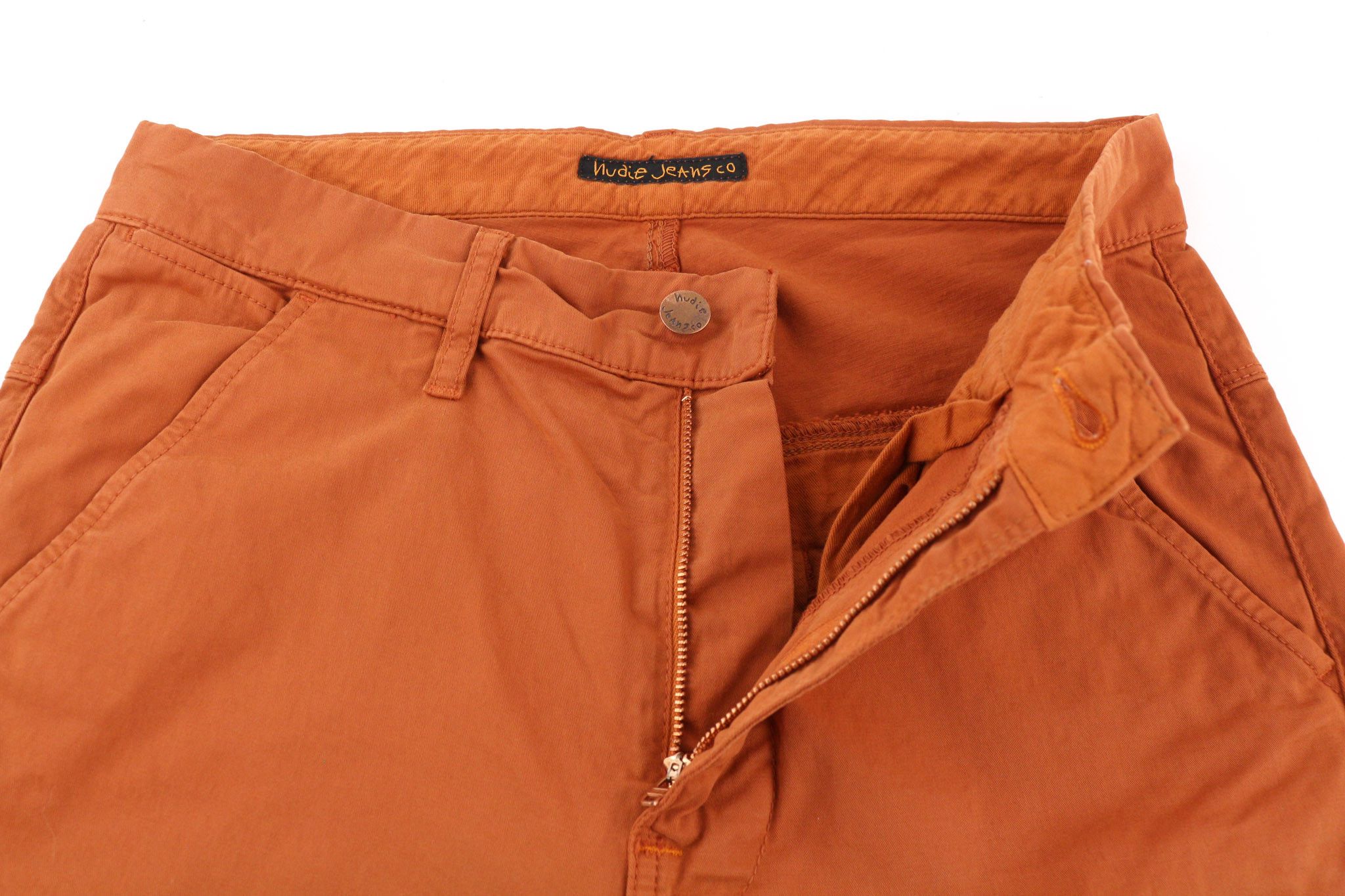 Nudie Jeans KHAKI W29/L32 Slim Fit Stretch Warm Orange Trousers 80595 Size US 29 - 4 Thumbnail