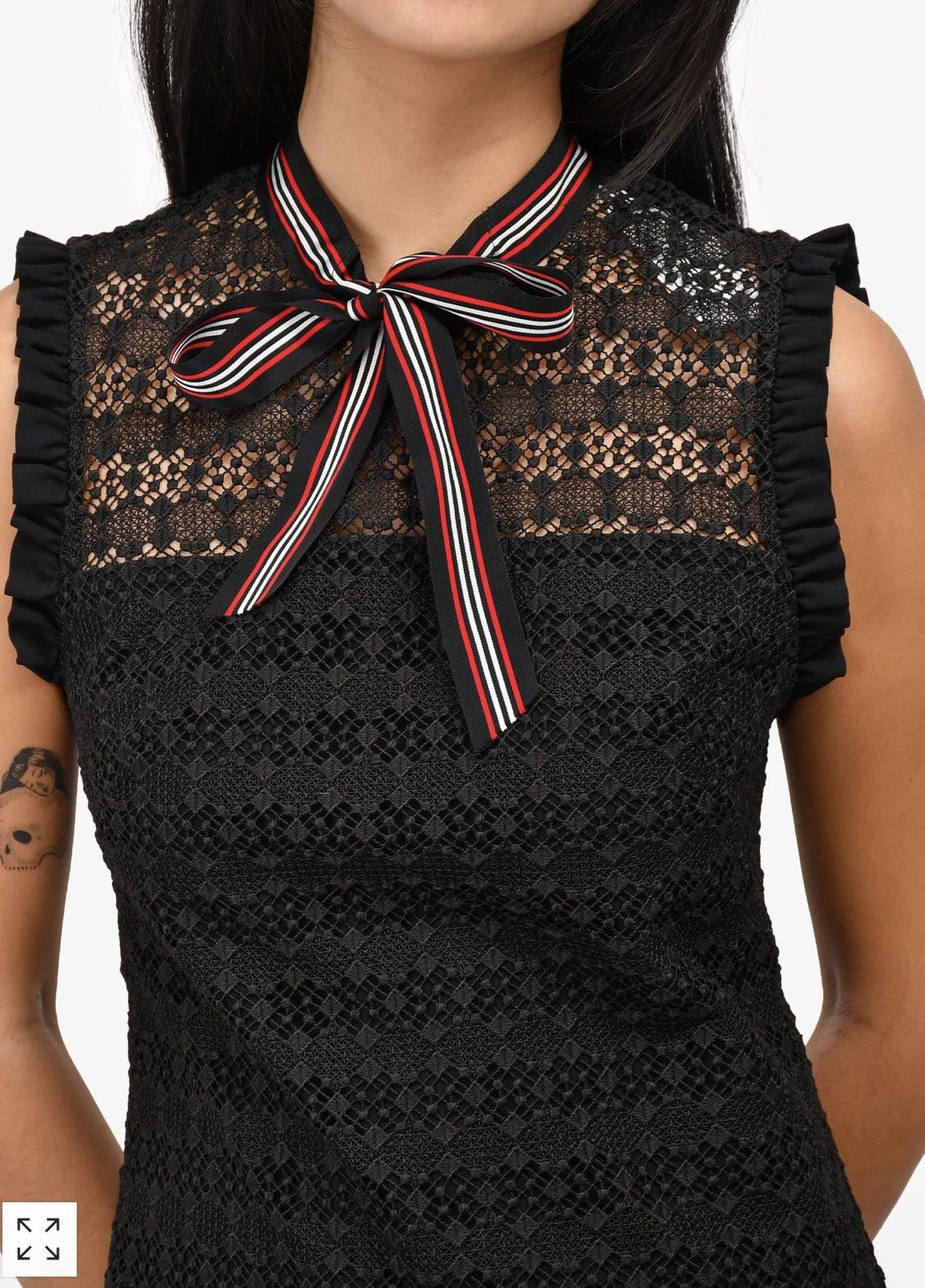 Sandro Sandro Fidèle Tie-Neck Lace Mini dress Size S / US 4 / IT 40 - 9 Thumbnail