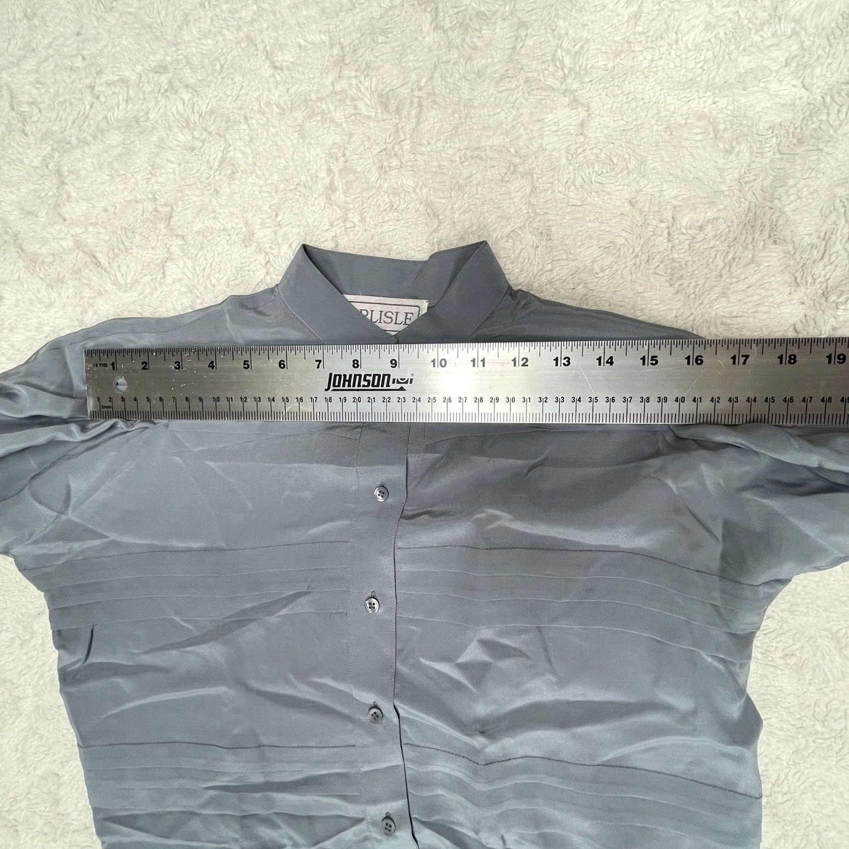 Vintage Carlisle Shirt Womens 2 Blue Button Down Pleated Silk Size Flutter Sleeve Casual Size XS / US 0-2 / IT 36-38 - 7 Thumbnail