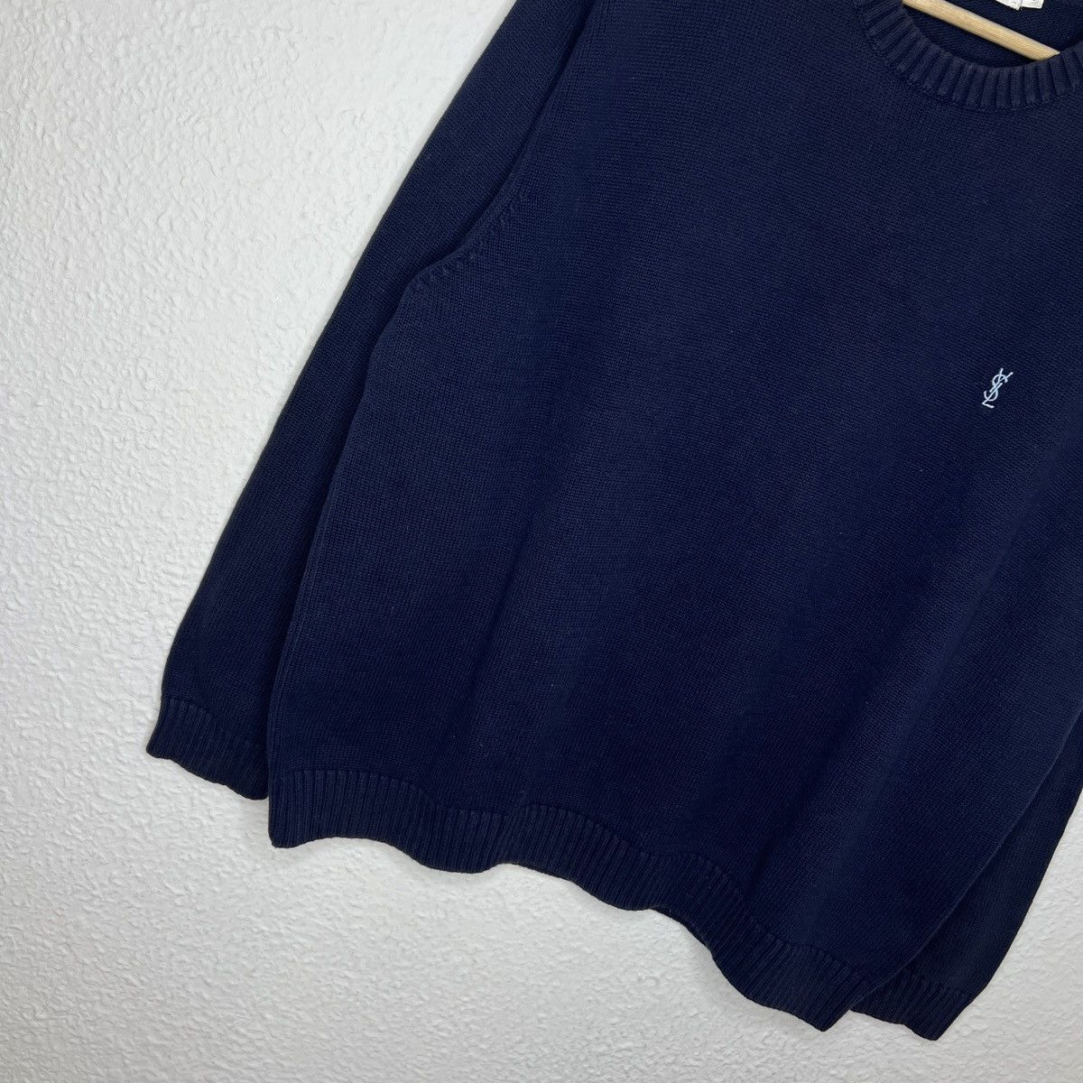 Yves Saint Laurent Yves Saint Laurent YSL Jumper Sweater Knitwear Navy Size US XL / EU 56 / 4 - 2 Thumbnail