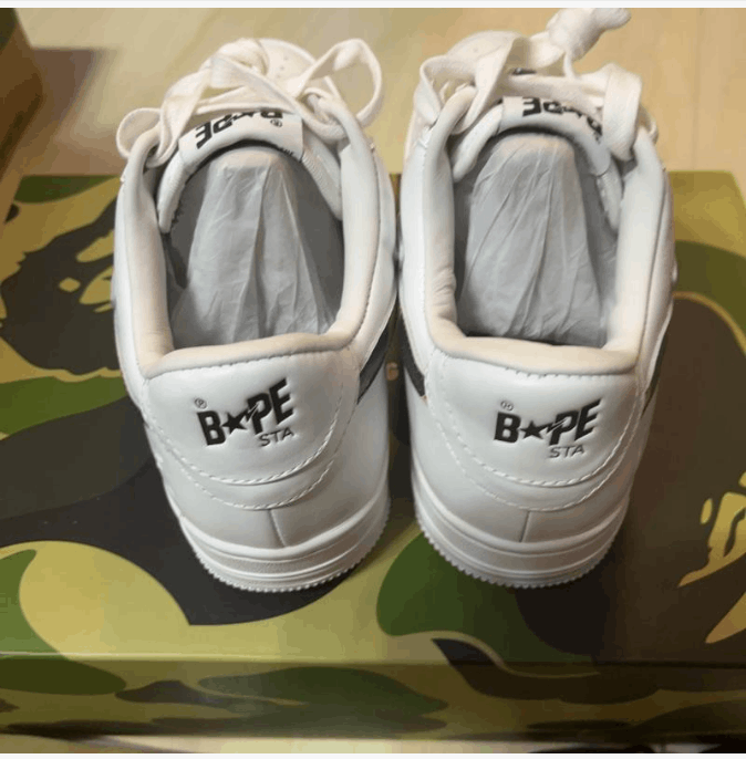 Bape A Bathing Ape Bapesta Low White Camo Star Sneakers Size US 7 / EU 40 - 3 Thumbnail