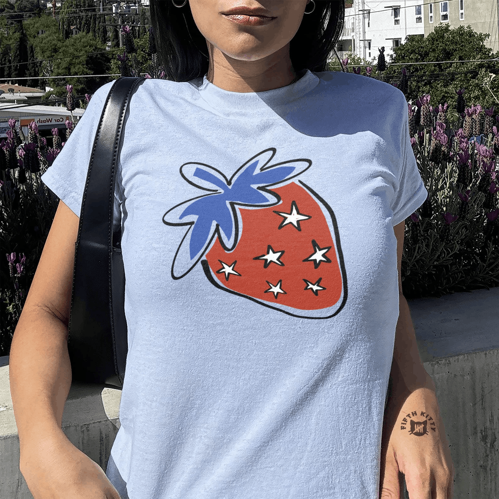 Other Strawberry Baby Tee – Y2K Vintage Strawberry Aesthetic 90s Size M / US 6-8 / IT 42-44 - 1 Thumbnail