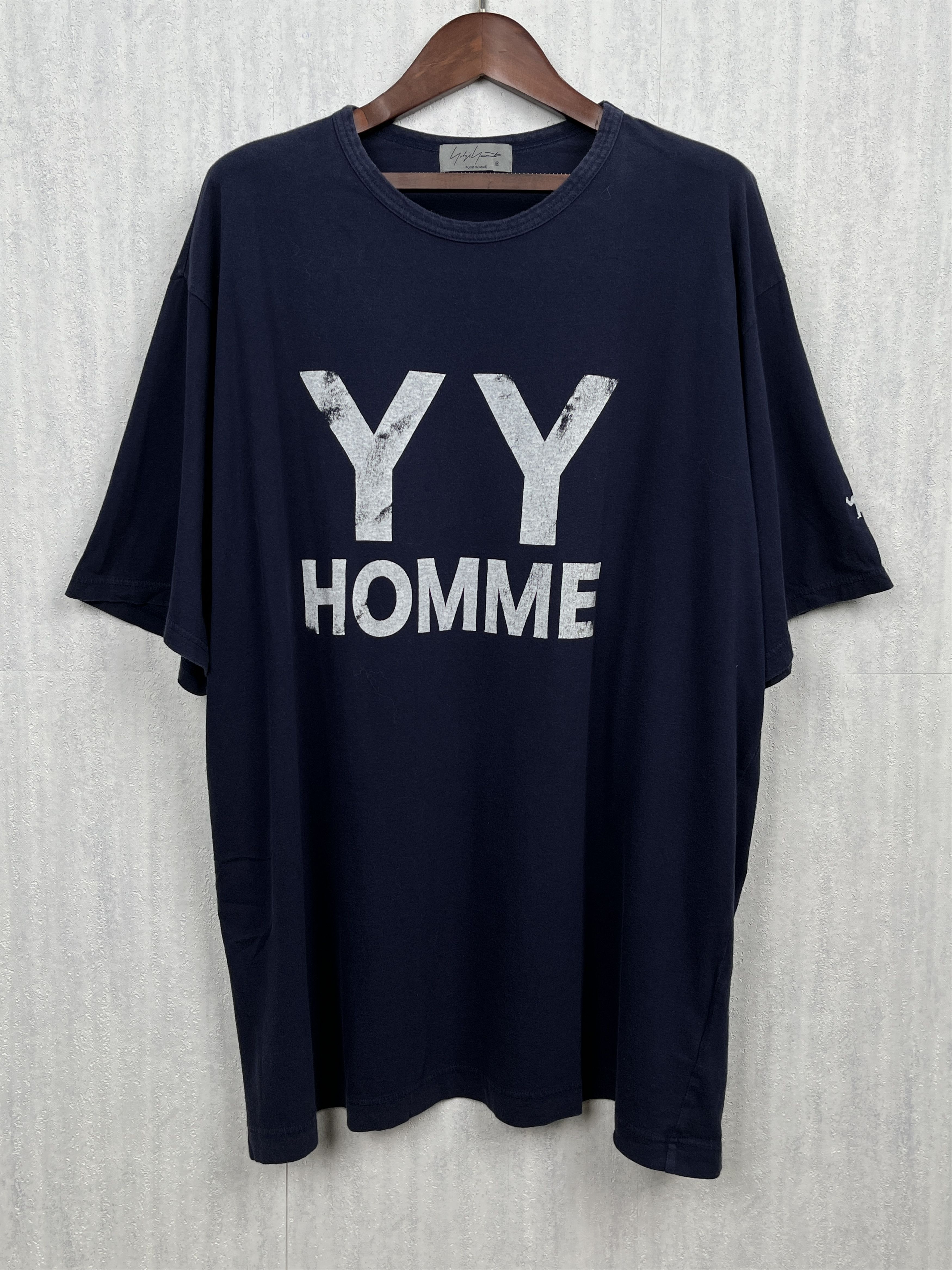 Yohji Yamamoto Yohji Yamamoto Pour Homme Navy Logo Print T-Shirt Size US L / EU 52-54 / 3 - 1 Thumbnail
