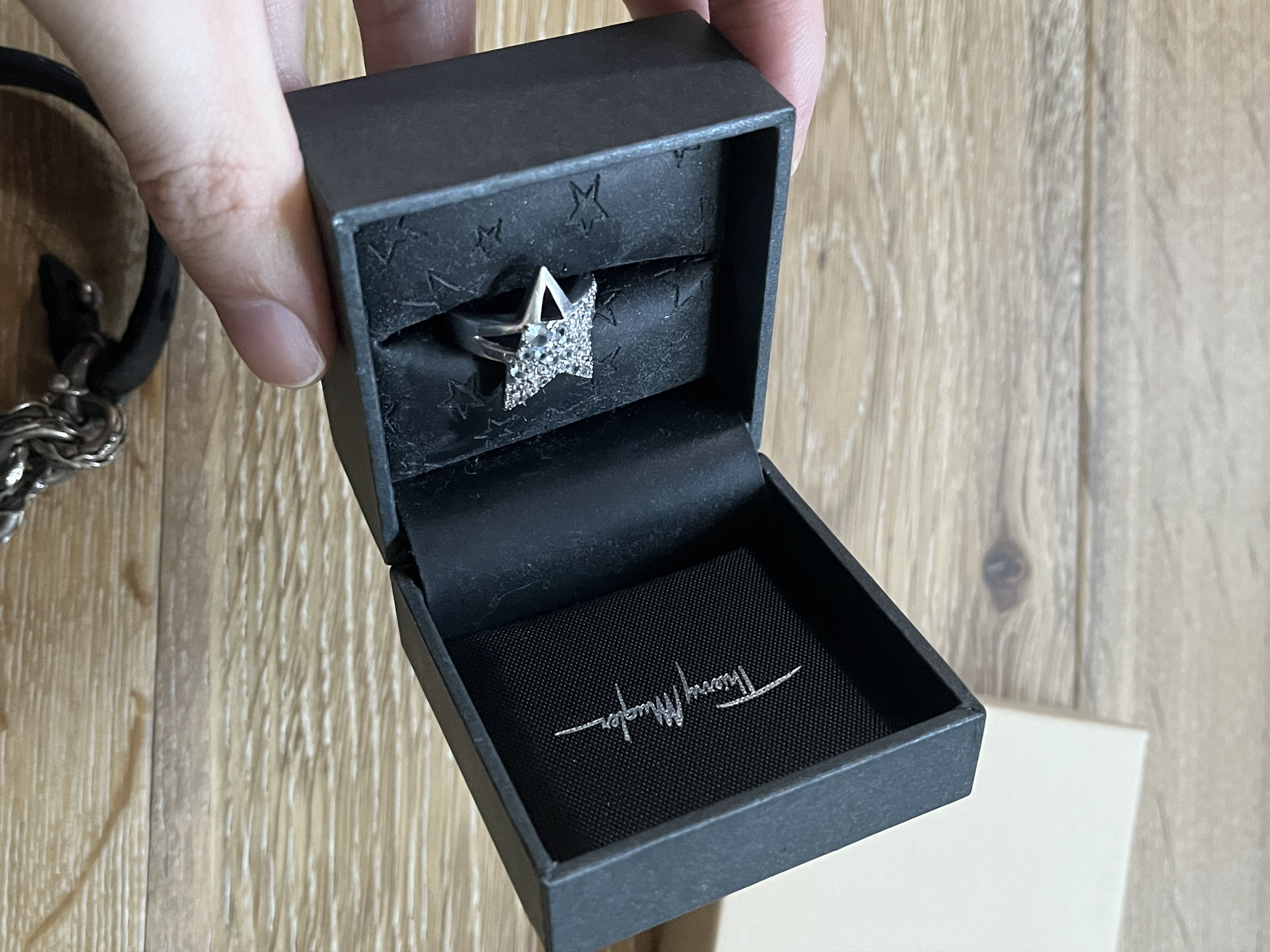 Mugler Star Ring Blue Gem .925 Silver Size ONE SIZE - 6 Thumbnail