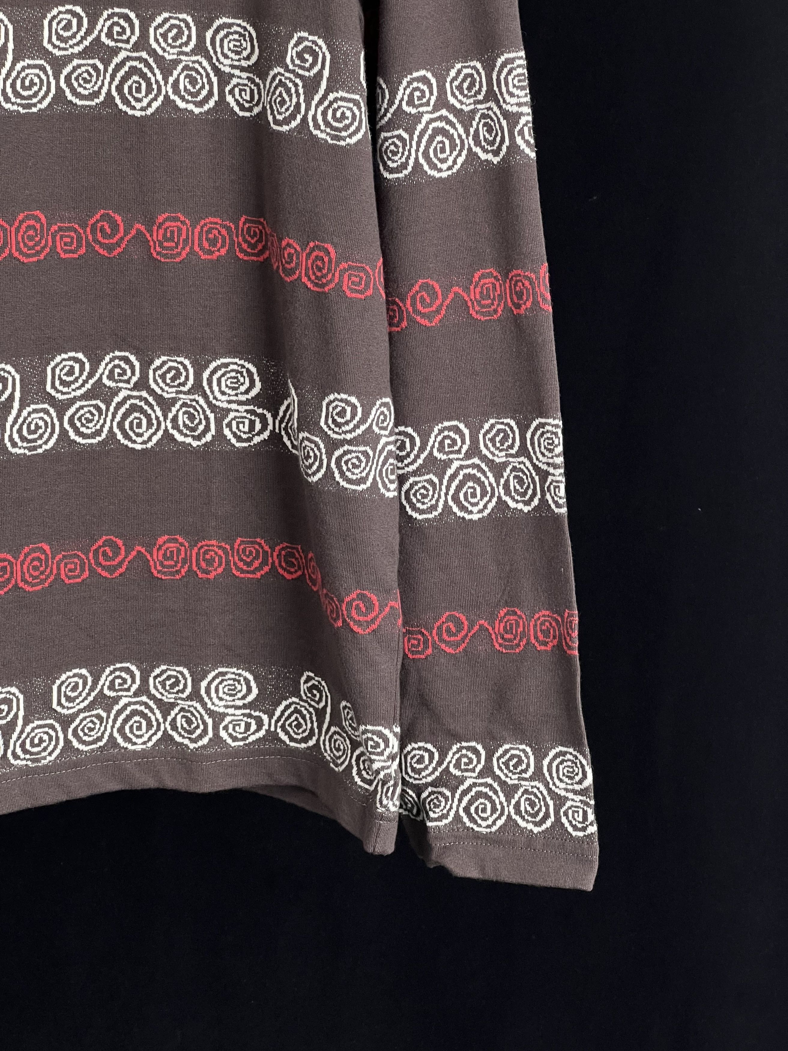 Stussy Brand New Swirl Stripe LS Crew Brown (FW21) M Size US M / EU 48-50 / 2 - 3 Thumbnail