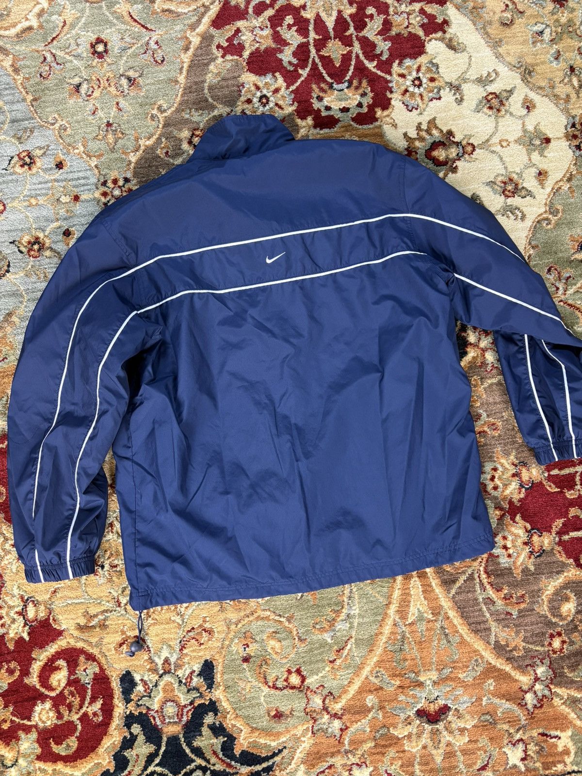 Nike × Vintage Y2K 2000 Navy Nike Windbreaker ZipUp Jacket Size US XL / EU 56 / 4 - 2 Thumbnail