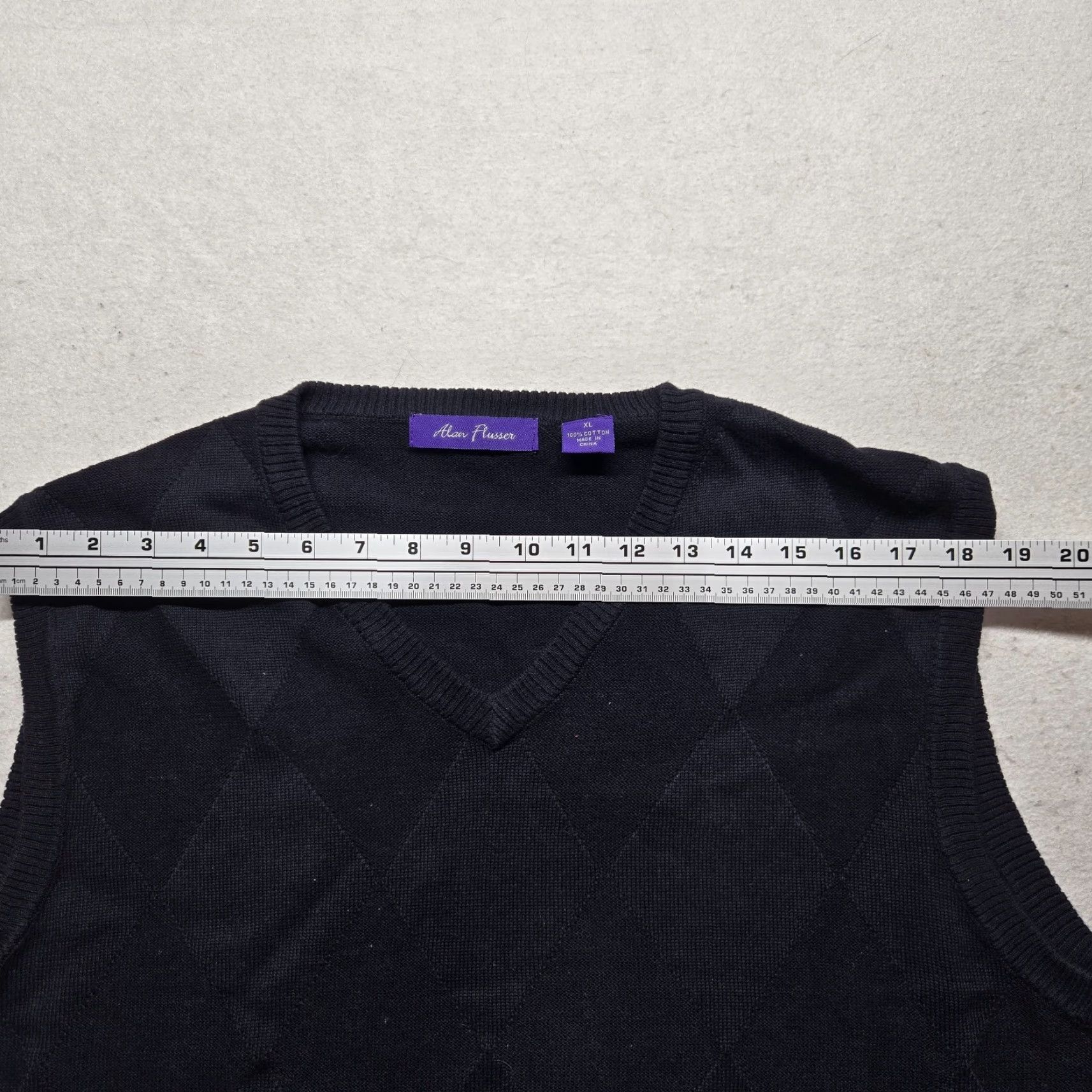 Vintage Alan Flusser Golf Black Argyle Sleeveless Vest V-Neck Pullover Sweater XL Men Size US XL / EU 56 / 4 - 4 Thumbnail