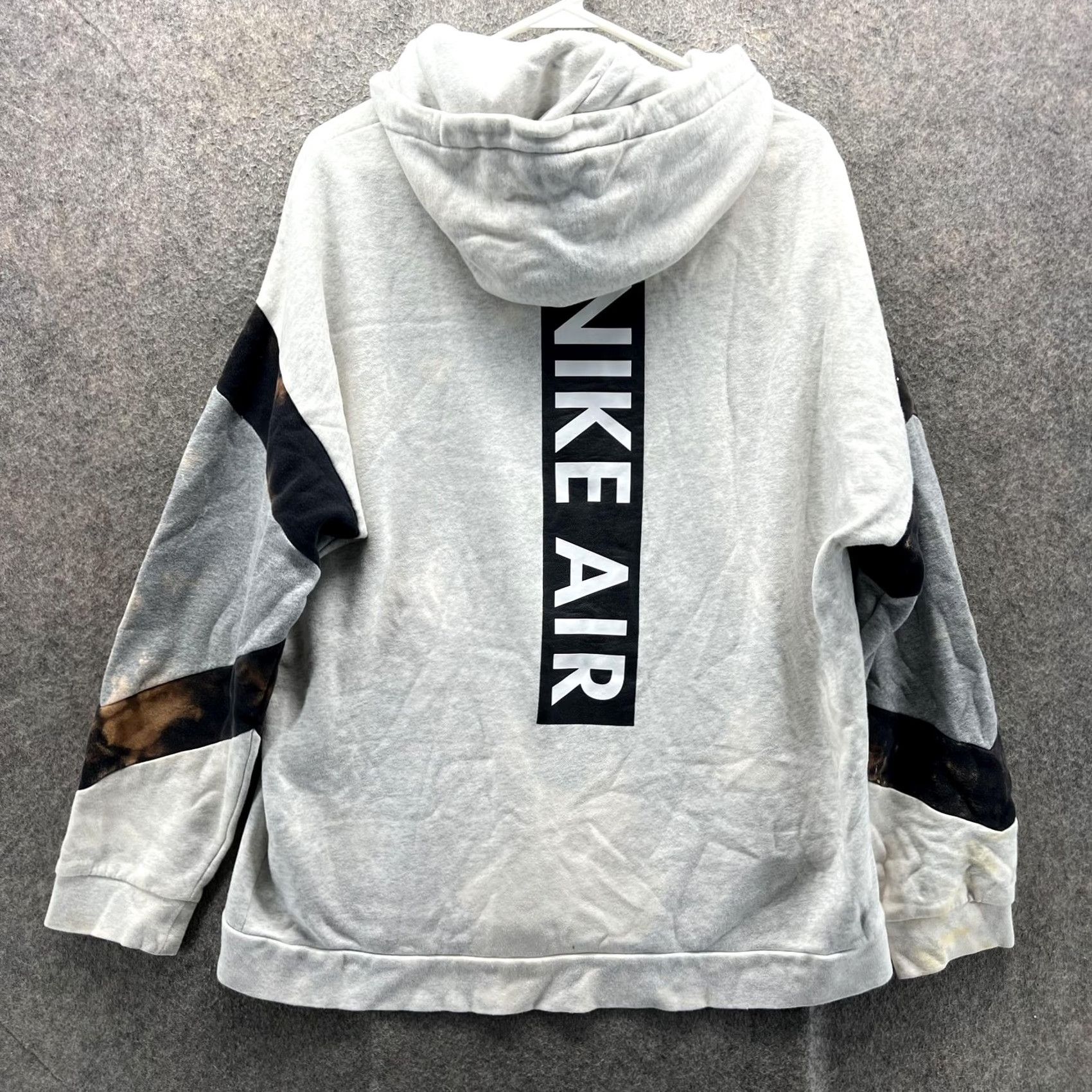 Nike Nike Hoodie Mens XL Gray Air Full Zip Fleece Sweatshirt Bleach Dye 928629-051 Size US XL / EU 56 / 4 - 7 Thumbnail