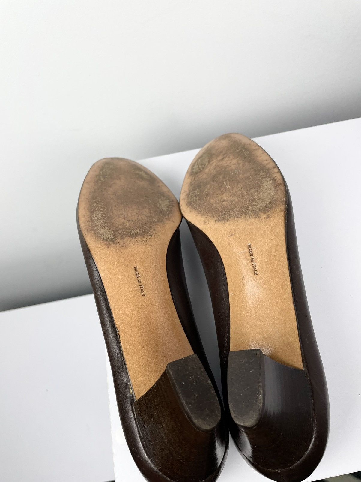 Salvatore Ferragamo Salvatore Ferragamo Brown Leather Vara Bow Block Heel Pumps Size US 9.5 / IT 39.5 - 10 Thumbnail