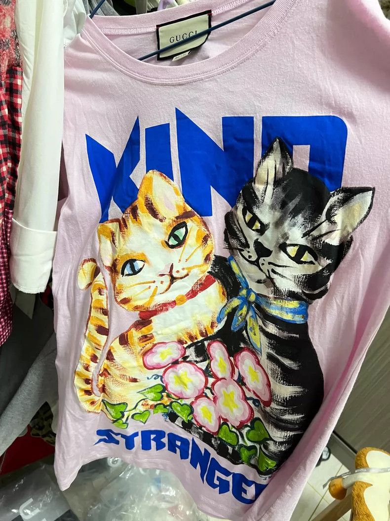 Gucci Gucci Pink cat printed T-shirt with short sleeves Size XS / US 0-2 / IT 36-38 - 2 Thumbnail