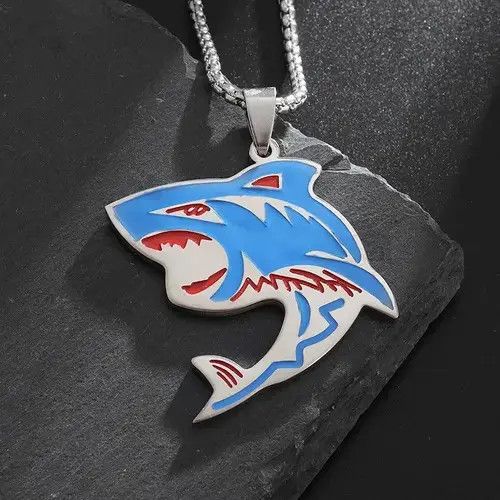 VIBE Gothic Blue Shark Necklace Size ONE SIZE - 1 Thumbnail