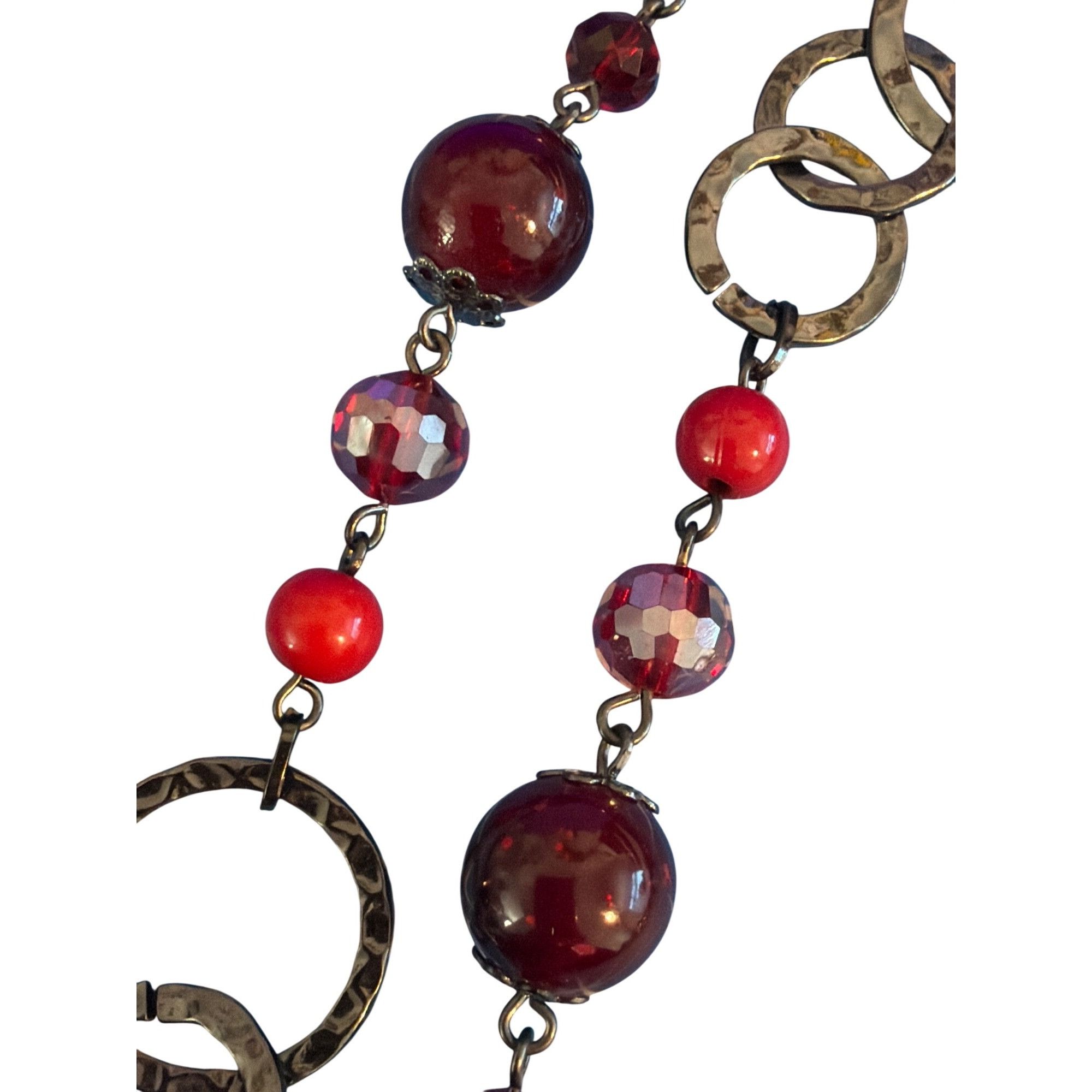 Other Premier Designs Very Berry Long Necklace Gunmetal Red Glass Size ONE SIZE - 3 Thumbnail