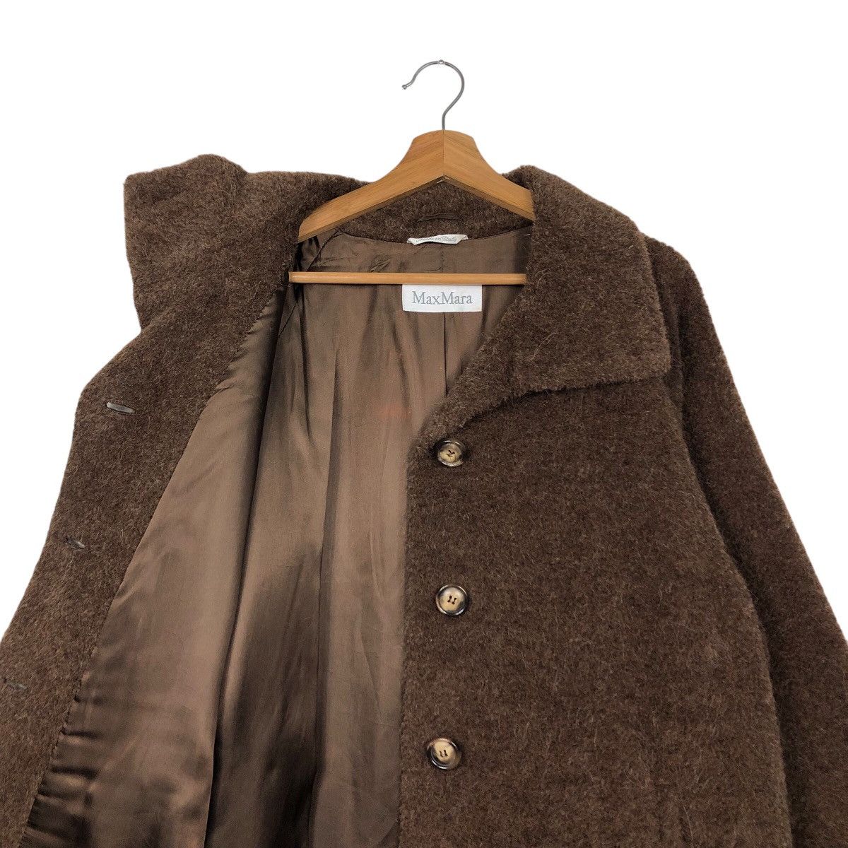 Vintage 📌Vintage Long Jacket Mohair Wool Fur Max Mara Double Breast Size US M / EU 48-50 / 2 - 13 Thumbnail