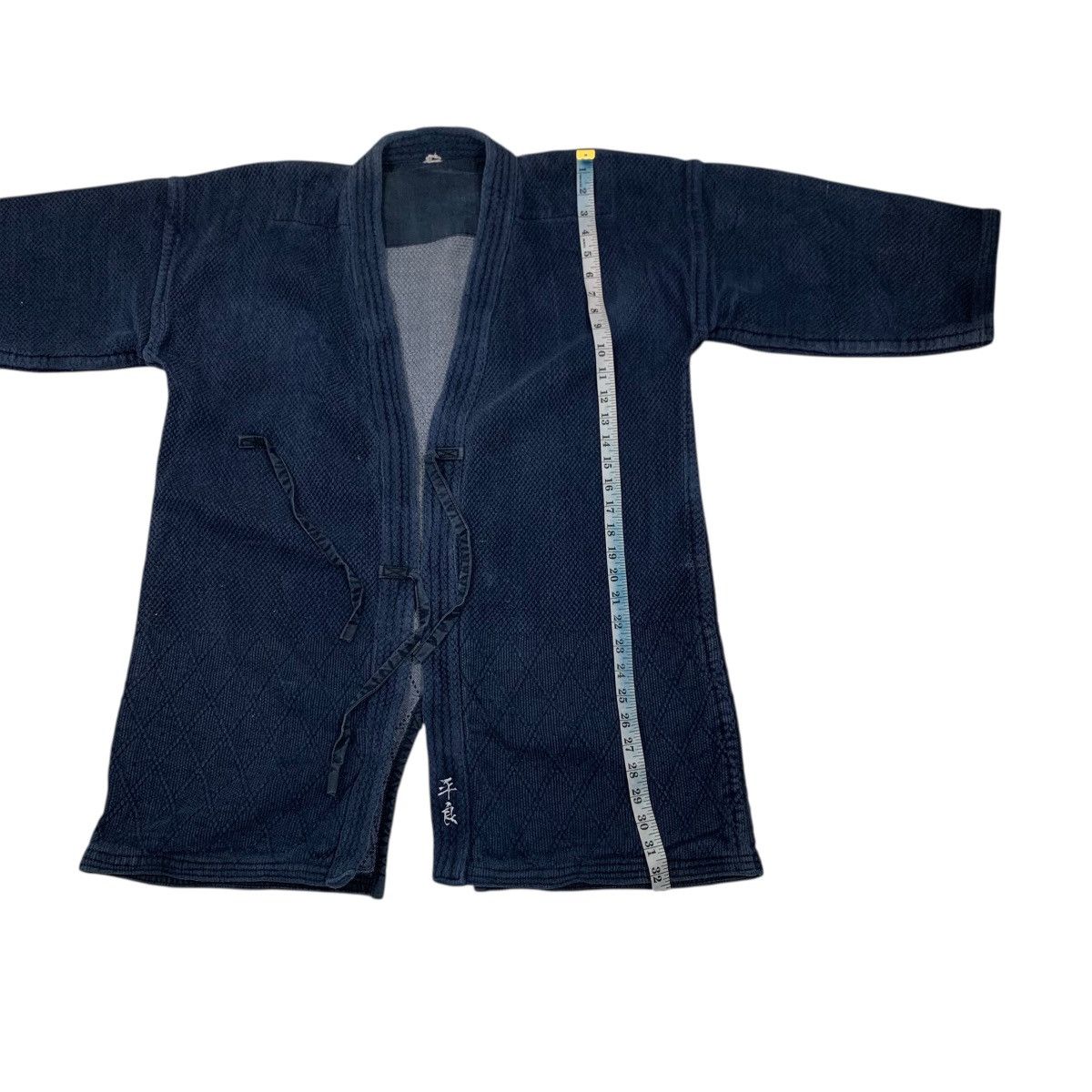 Japanese Brand Indigo Blue Sashiko Thickweave Hantan Kimono #2942-C133 Size US L / EU 52-54 / 3 - 18 Thumbnail