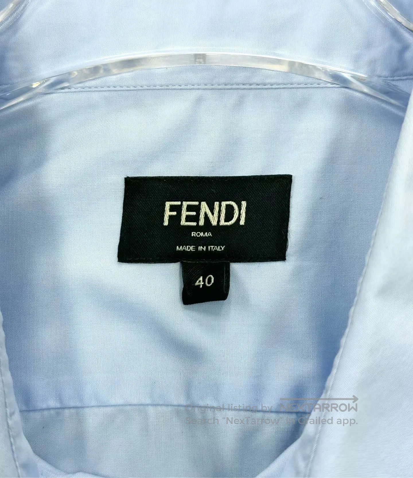 Fendi FENDI Blue Zip Pocket Logo Long Sleeve Shirt| Size S / US 4 / IT 40 - 4 Thumbnail