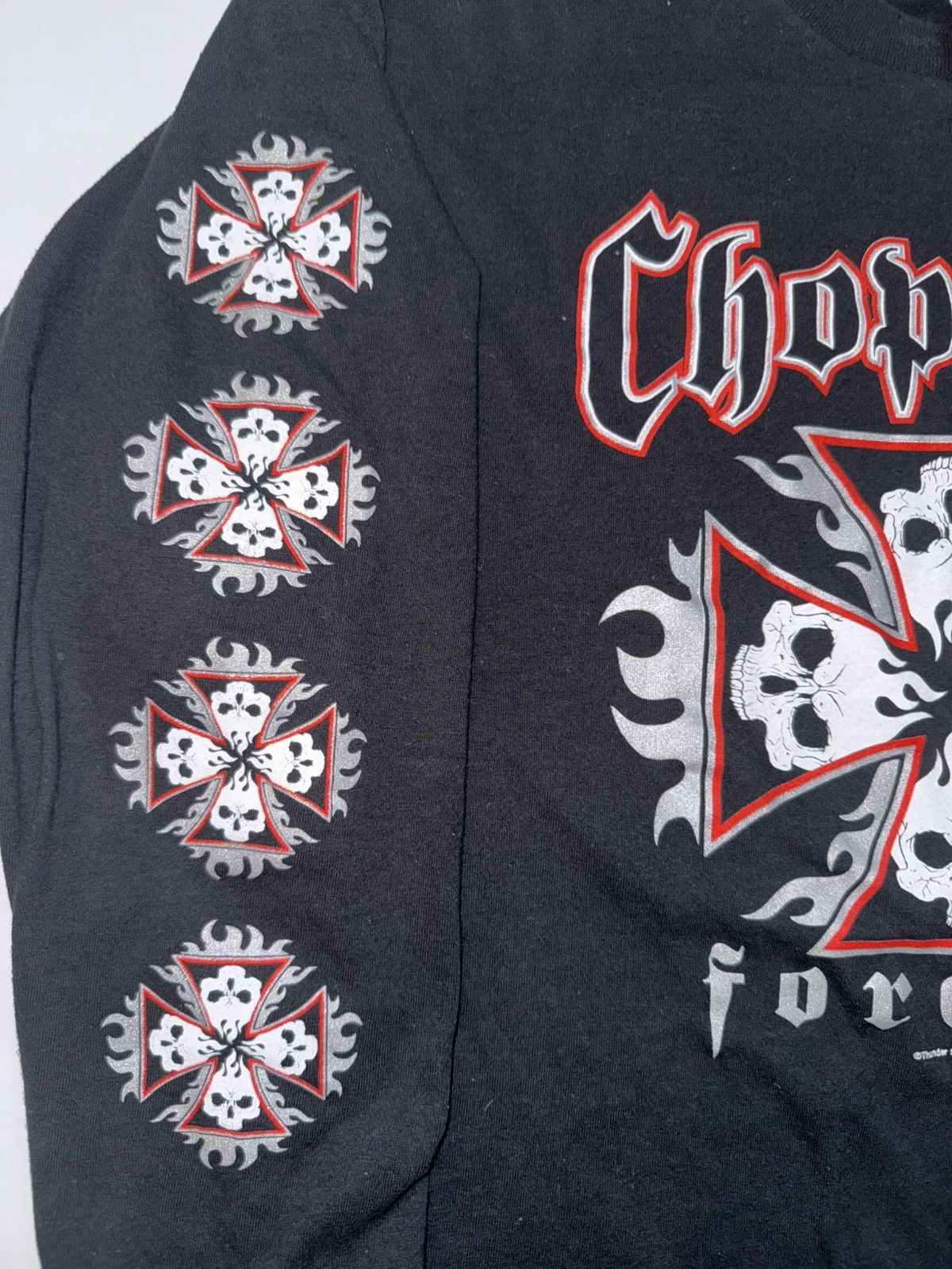 Delta Choppers flaming skulls long sleeve t shirt Size US XL / EU 56 / 4 - 2 Thumbnail