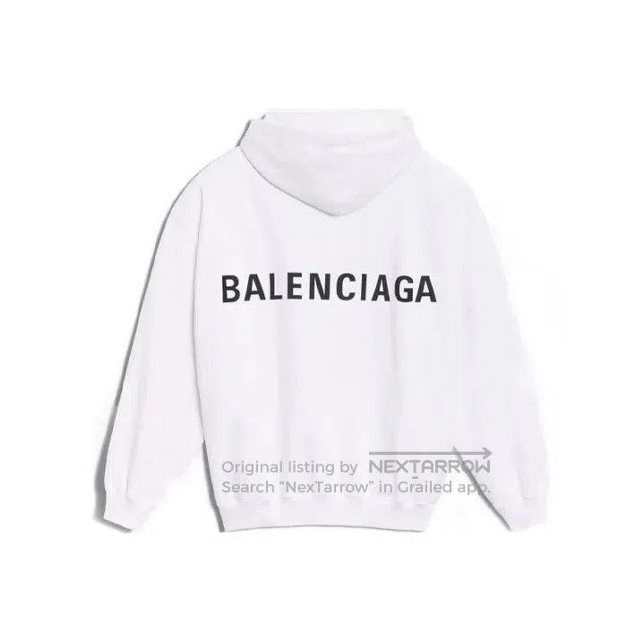 Balenciaga Balenciaga Logo Hoodie for Men in White. Size US M / EU 48-50 / 2 - 1 Thumbnail