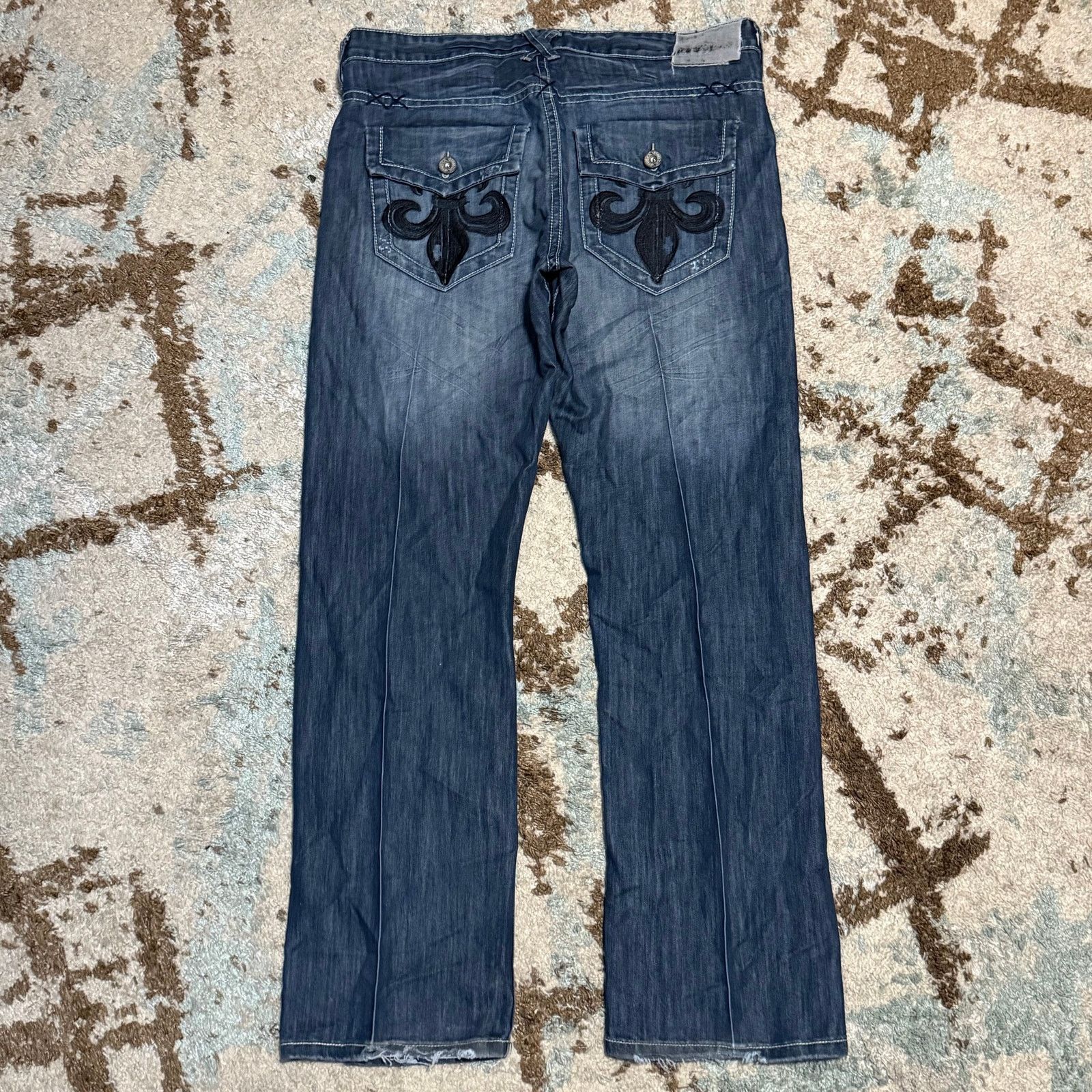 Affliction × Clench Vintage Clench Fleur Jeans Size 36x34 Y2K Affliction Style Size US 36 / EU 52 - 1 Thumbnail