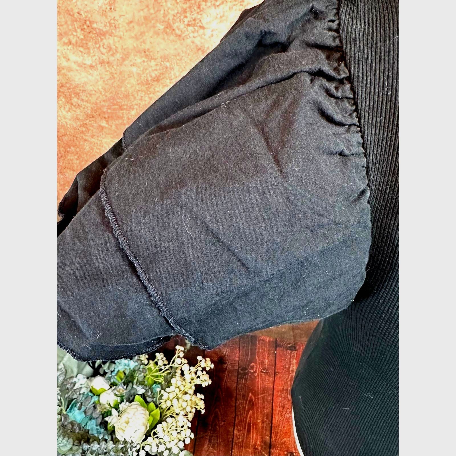 Zara Zara Puff Sleeve Ribbed Bodysuit - Black - size S Size S / US 4 / IT 40 - 11 Thumbnail