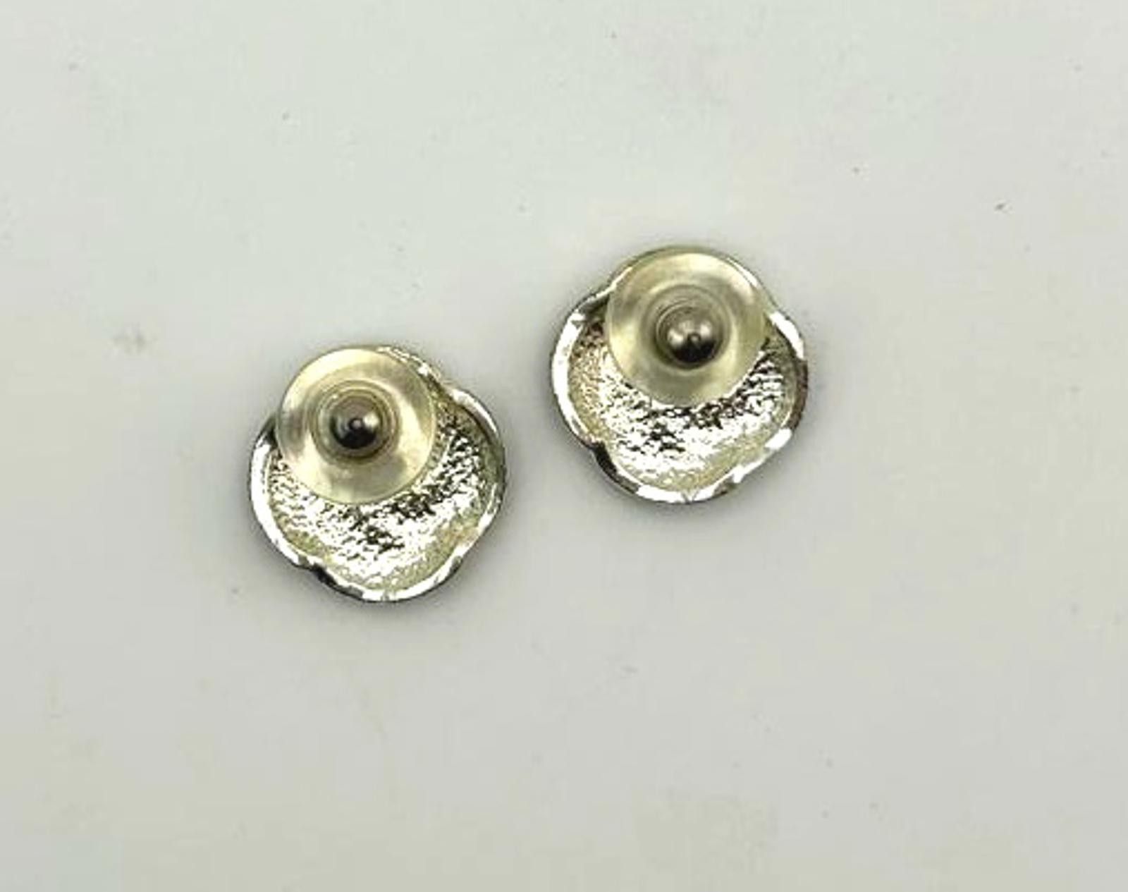 Designer Black & Silver Swirl Studs – Minimalist Statement Earrings Size ONE SIZE - 4 Thumbnail