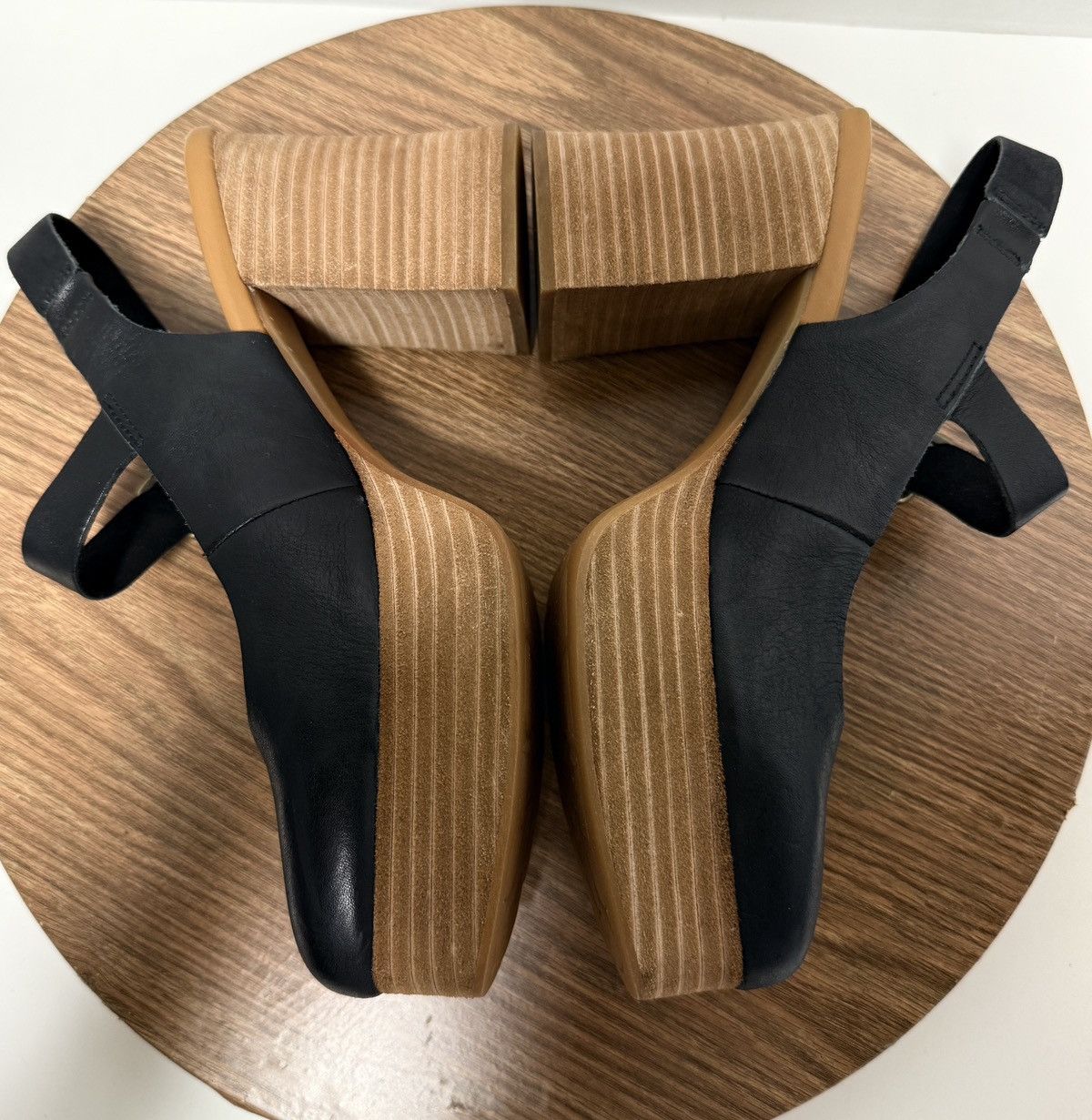 Kork-Ease Kork-Ease Vanya Slingback Platform Black Leather Sandals Size US 9 / IT 39 - 10 Thumbnail