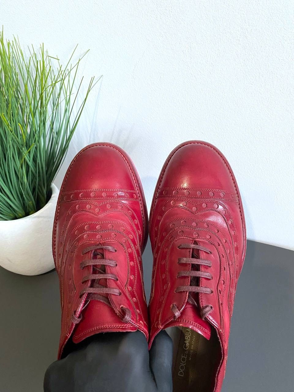Dolce & Gabbana Dolce&Gabbana Men’s Shoes Red Leather Made in Italy, EU 41 Size US 8 / EU 41 - 10 Thumbnail