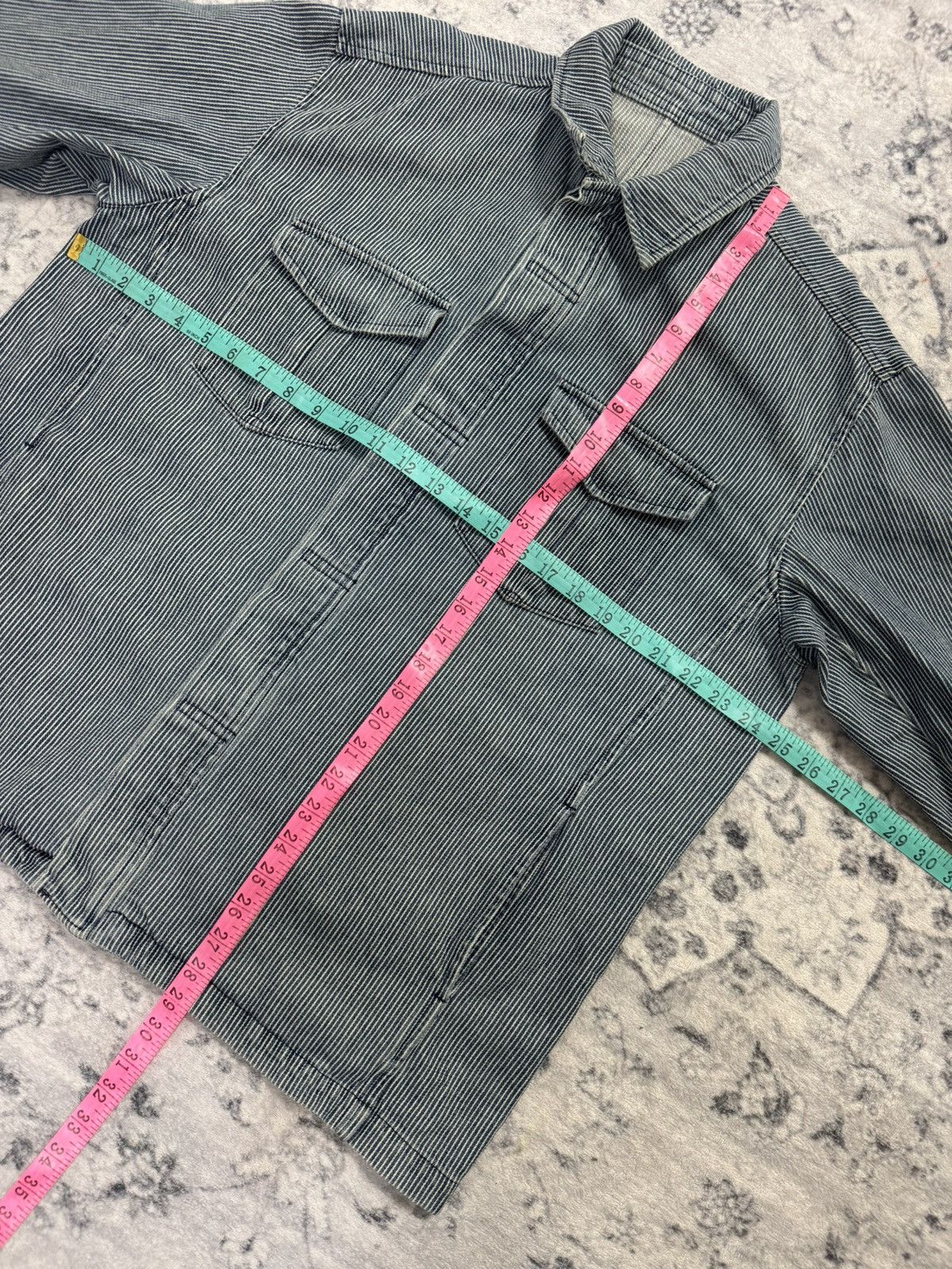 Japanese Brand VINTAGE BC FACTORY HICKORY SLASH POCKET JACKET Size US L / EU 52-54 / 3 - 13 Thumbnail