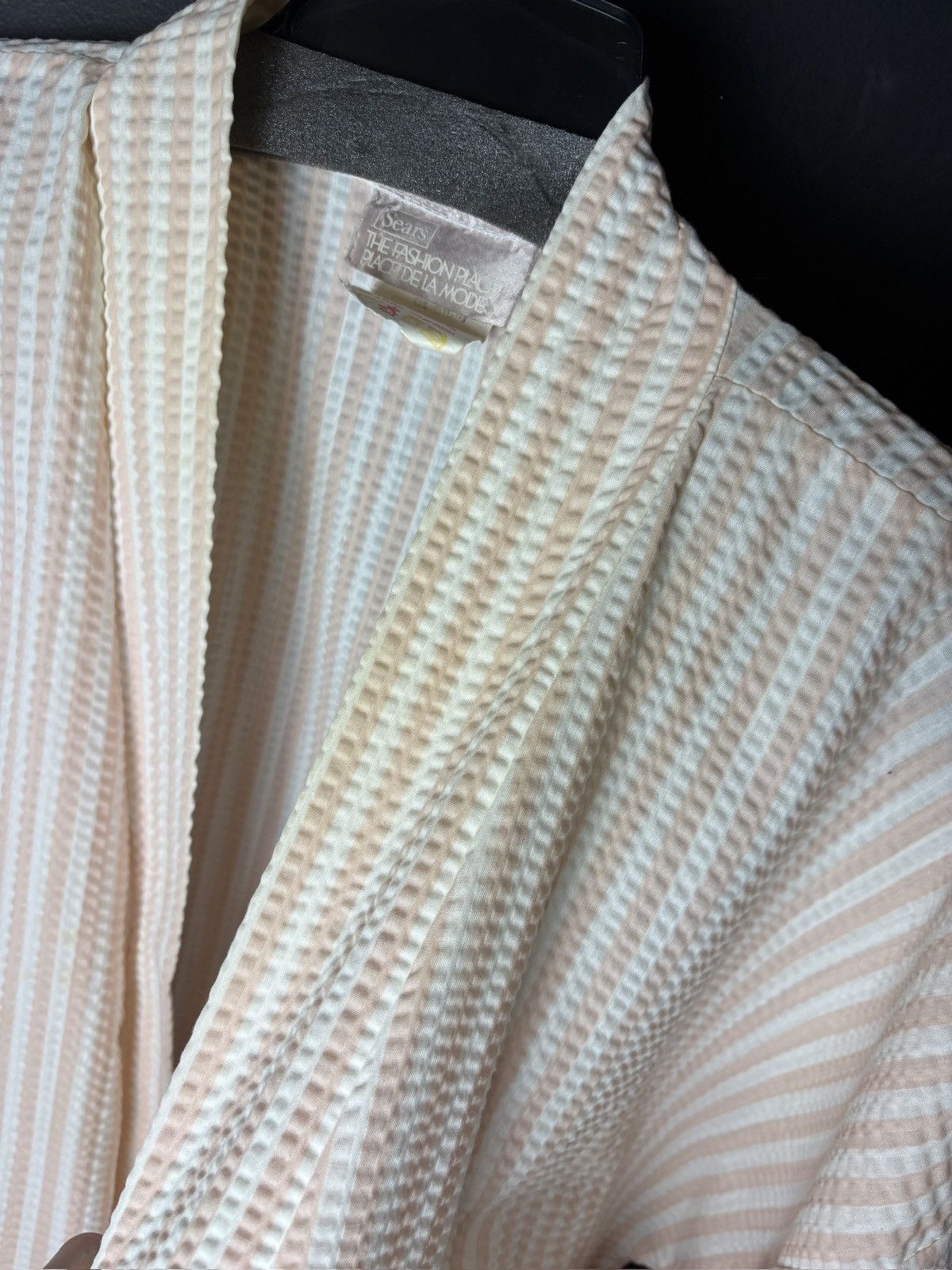 Sears Vintage Sears Robe Plisse Textured Pucker Striped Bath Sleep Size M / US 6-8 / IT 42-44 - 5 Thumbnail