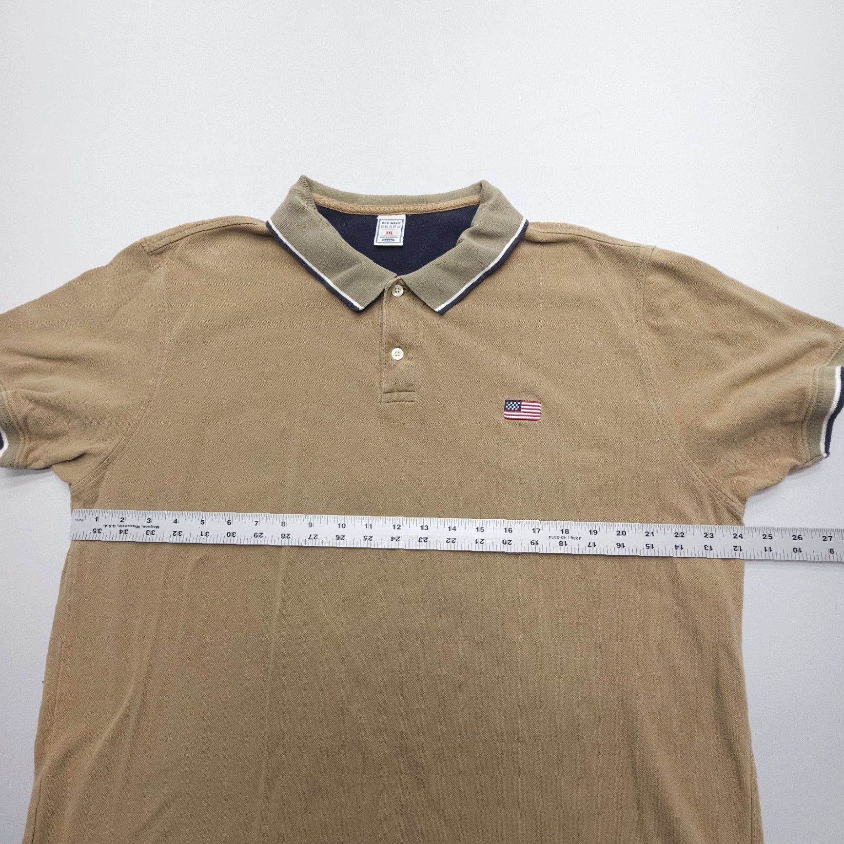 Old Navy VINTAGE Old Navy Polo Shirt Mens 2XL Tan Beige Cotton Knit Short Sleeve Casual Preppy 90s Outdoor Logo Button Mens Size US XXL / EU 58 / 5 - 5 Thumbnail