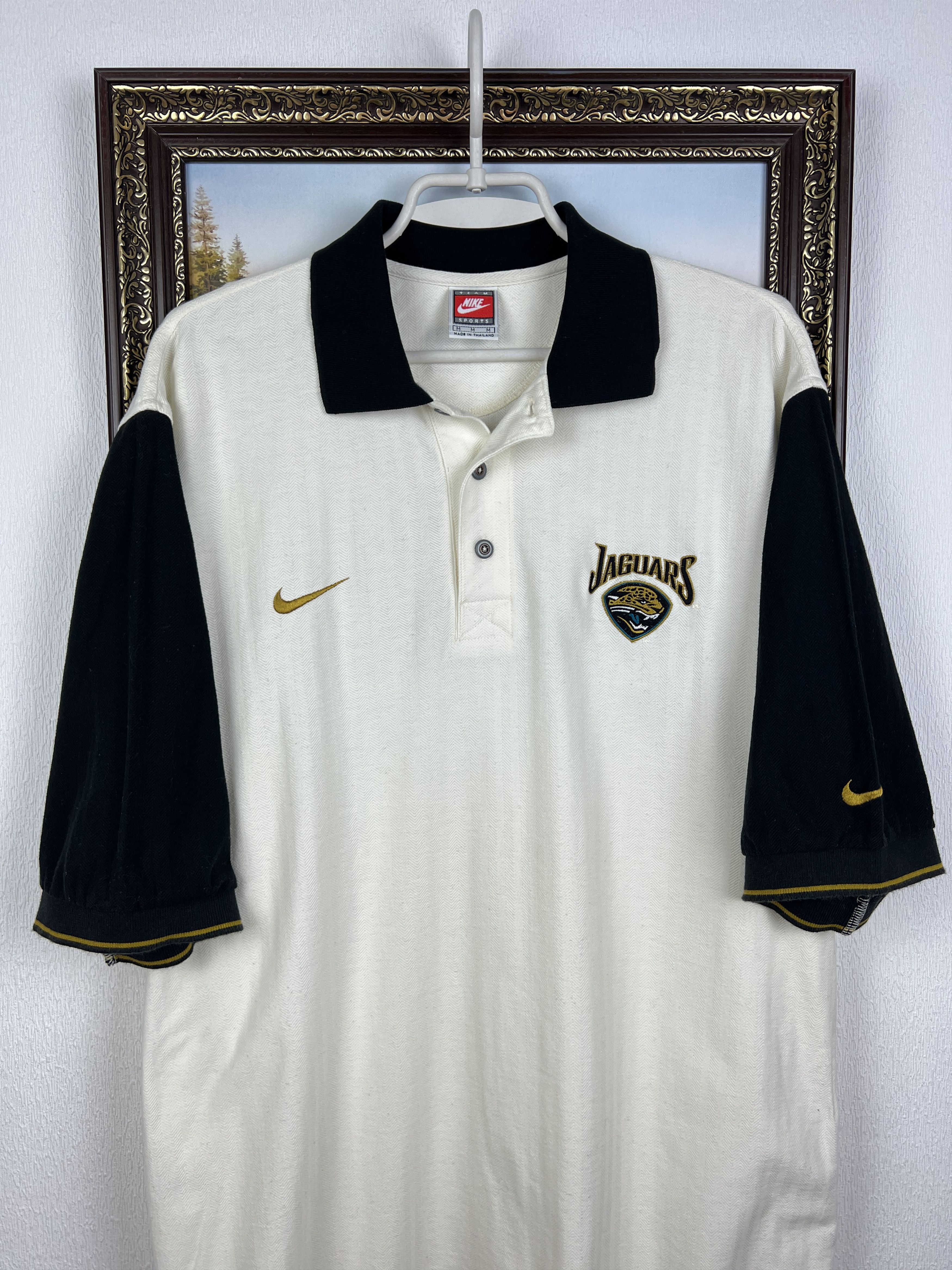 Nike Vintage Jacksonville Jaguars NFL Polo Shirt Trikot Jersey Size US M / EU 48-50 / 2 - 2 Thumbnail
