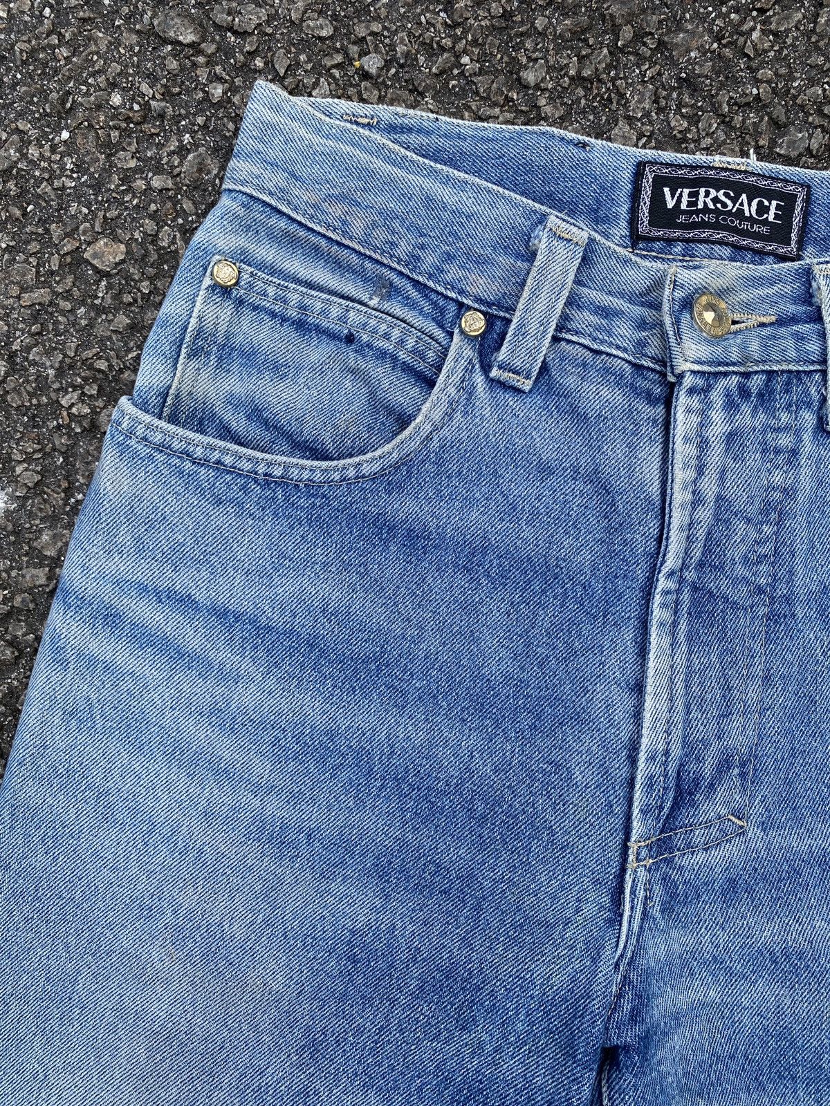 Versace × Versace Jeans Couture × Vintage 1990s - Vintage Versace Jeans Couture Washed Blue Jeans Size US 28 / EU 44 - 8 Thumbnail