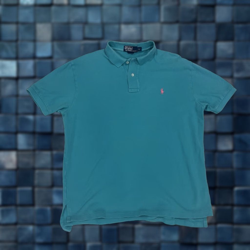 Ralph Lauren VINTAGE Ralph Lauren Polo Men’s Collared T Shirt Aqua Turquoise L Regular Logo Short Sleeve Knit Shirt Men Women? Size US L / EU 52-54 / 3 - 1 Thumbnail