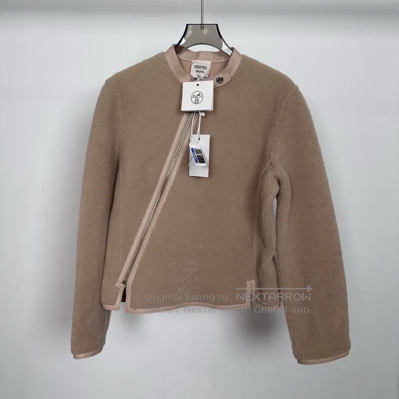 Hermes Hermes pinkish brown lambskin slim fit coat Size XS / US 0-2 / IT 36-38 - 1 Thumbnail