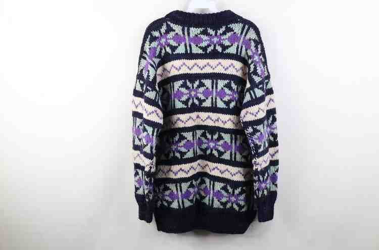 Vintage Vintage 50s 60s Cowichan Wool Knit Fair Isle Sweater Size US L / EU 52-54 / 3 - 8 Thumbnail