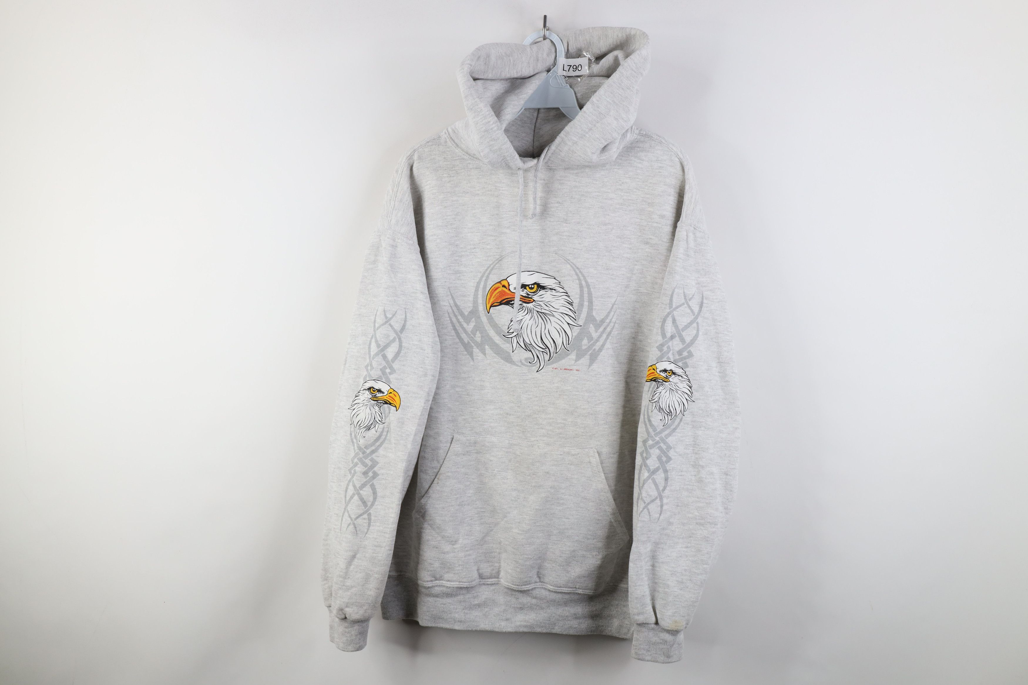 Vintage Vintage 90s Y2K Streetwear Hoodie Sweatshirt Heather Gray Size US L / EU 52-54 / 3 - 1 Thumbnail