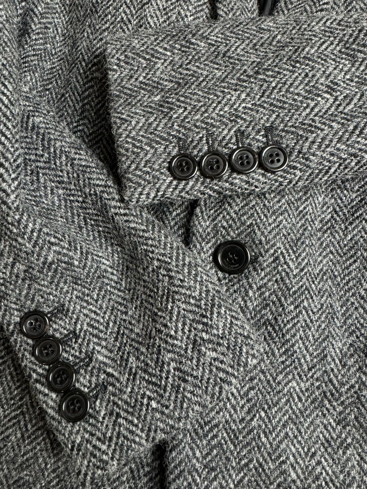 Hedi Slimane × Saint Laurent Paris Saint Laurent Wool Tweed Herringbone 1B Tailored Jacket Size 36R - 8 Thumbnail