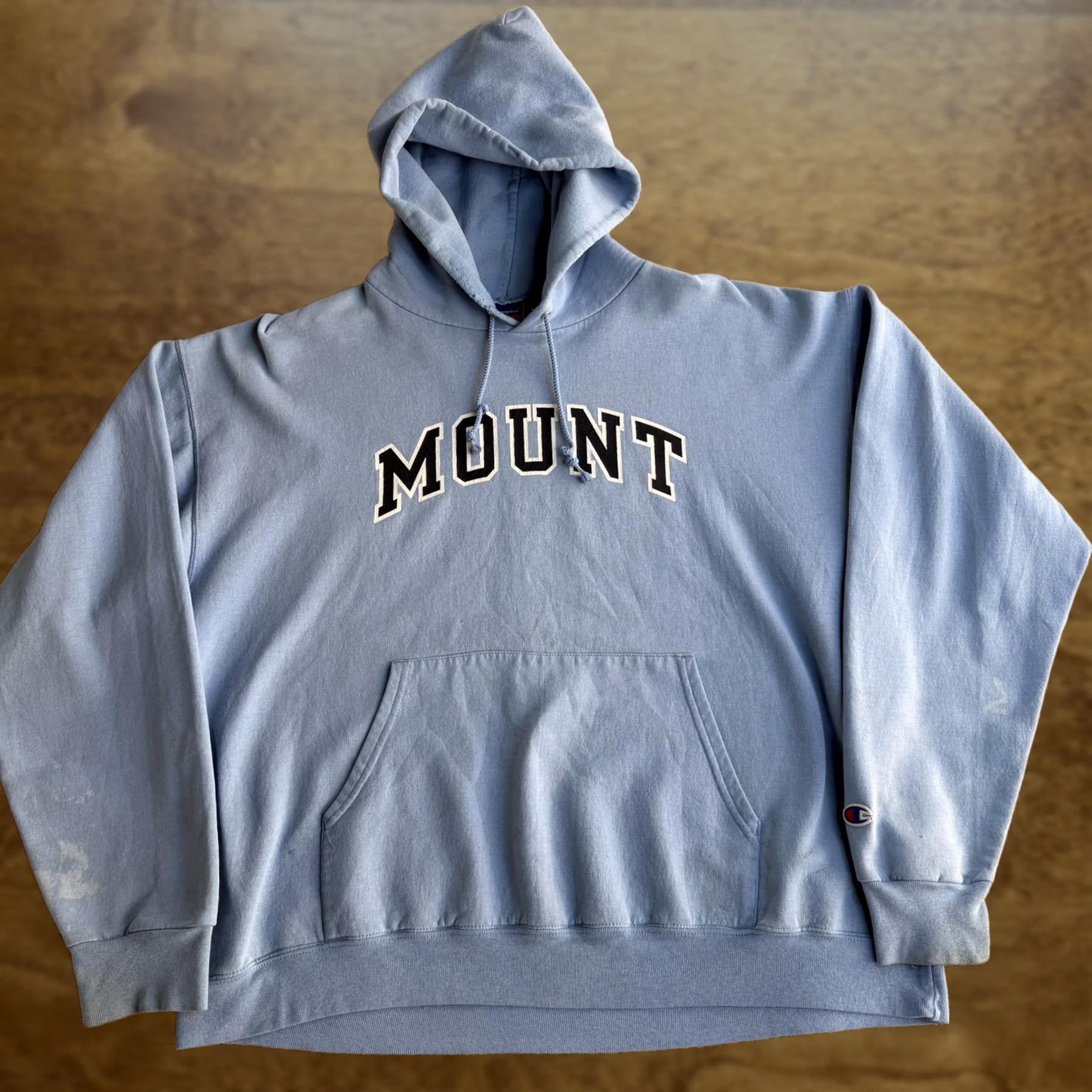 Champion VINTAGE Champion Hoodie Mens XL Blue Fleece Mount St, Mary's Sweatshirt Size US XL / EU 56 / 4 - 1 Thumbnail