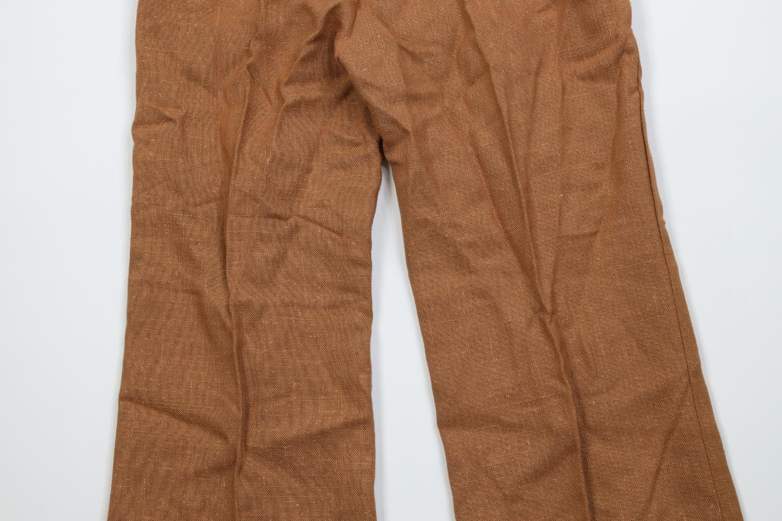Vintage Vintage 50s 60s Silk Burlap Bell Bottoms Pants Brown USA Size 34" / US 12 / IT 48 - 10 Thumbnail