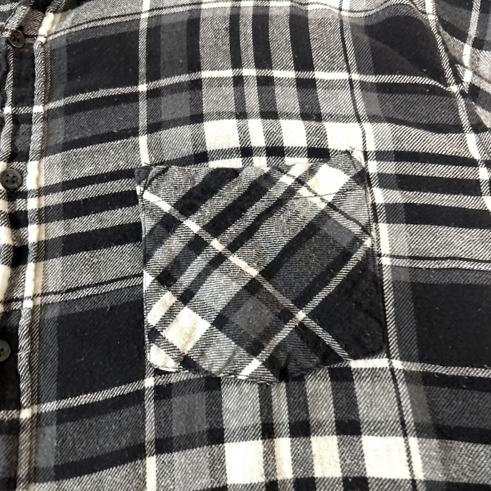Vintage Jackson Hole Mens Button-Up Shirt Navy Blue White 4XL Plaid Flannel Cotton Long Sleeve Button-Down Big & Tall Mens Clothing Size US XXL / EU 58 / 5 - 3 Thumbnail