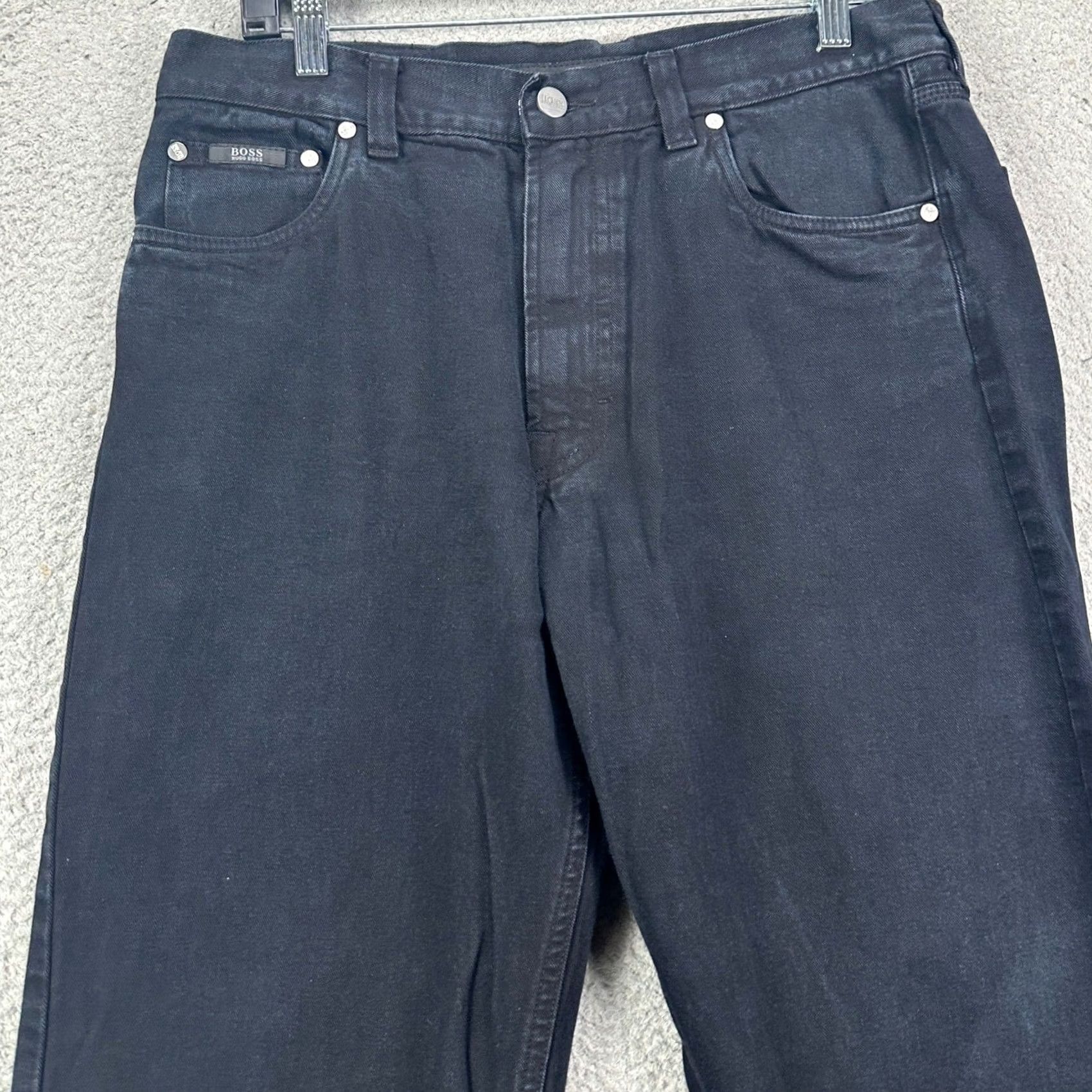 Hugo Boss BOSS Hugo Boss Alabama Straight Leg Jeans Black Denim 5-Pocket Mens 35x30 EUC Size US 35 - 3 Thumbnail