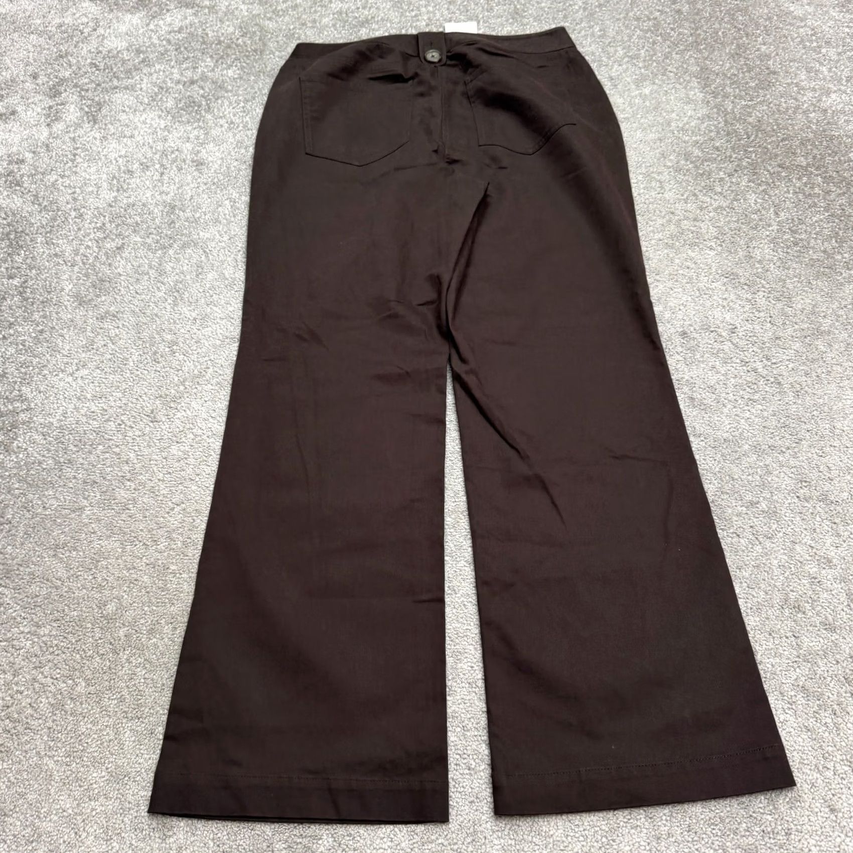 Talbots Talbots Dress Pants Womens 12W Brown Cotton Stretch Flared Leg High Rise Slim Inseam 31 In Size 34" / US 12 / IT 48 - 2 Thumbnail