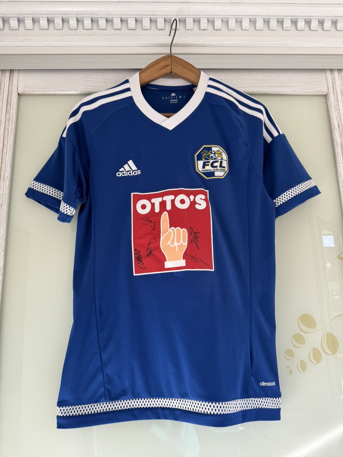 Adidas FC Luzern 2015-2016 Signed Home Soccer Jersey Football Shirt Size US S / EU 44-46 / 1 - 5 Thumbnail