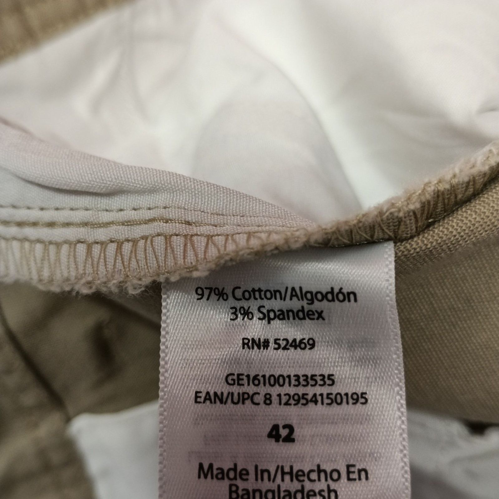 George George Twill Shorts Men's Size 42 Beige Flat Front 9" Inseam Size US 42 / EU 58 - 3 Thumbnail