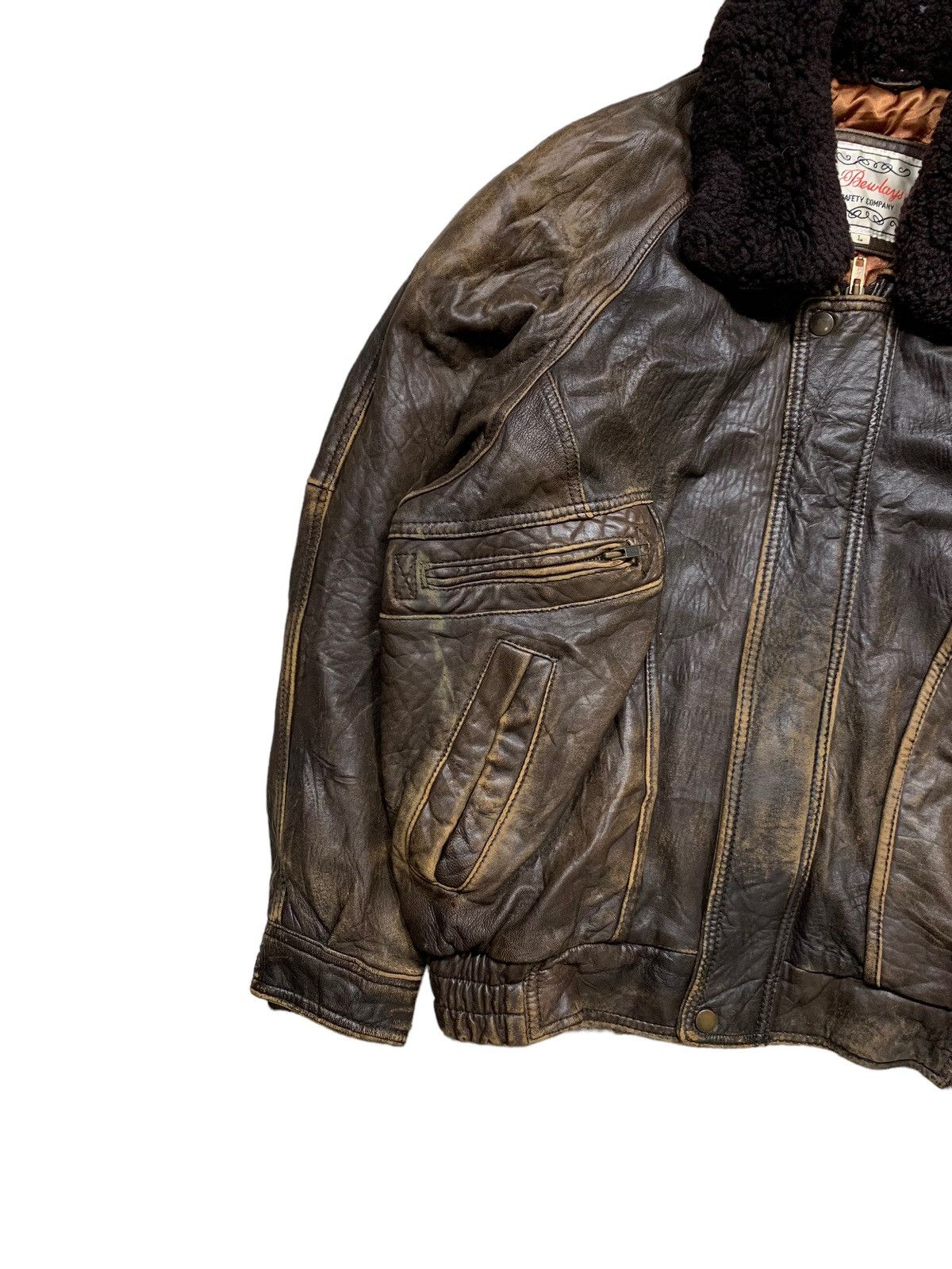 Genuine Leather Bewlays London Leather Jacket B-3 Style Size US L / EU 52-54 / 3 - 3 Thumbnail