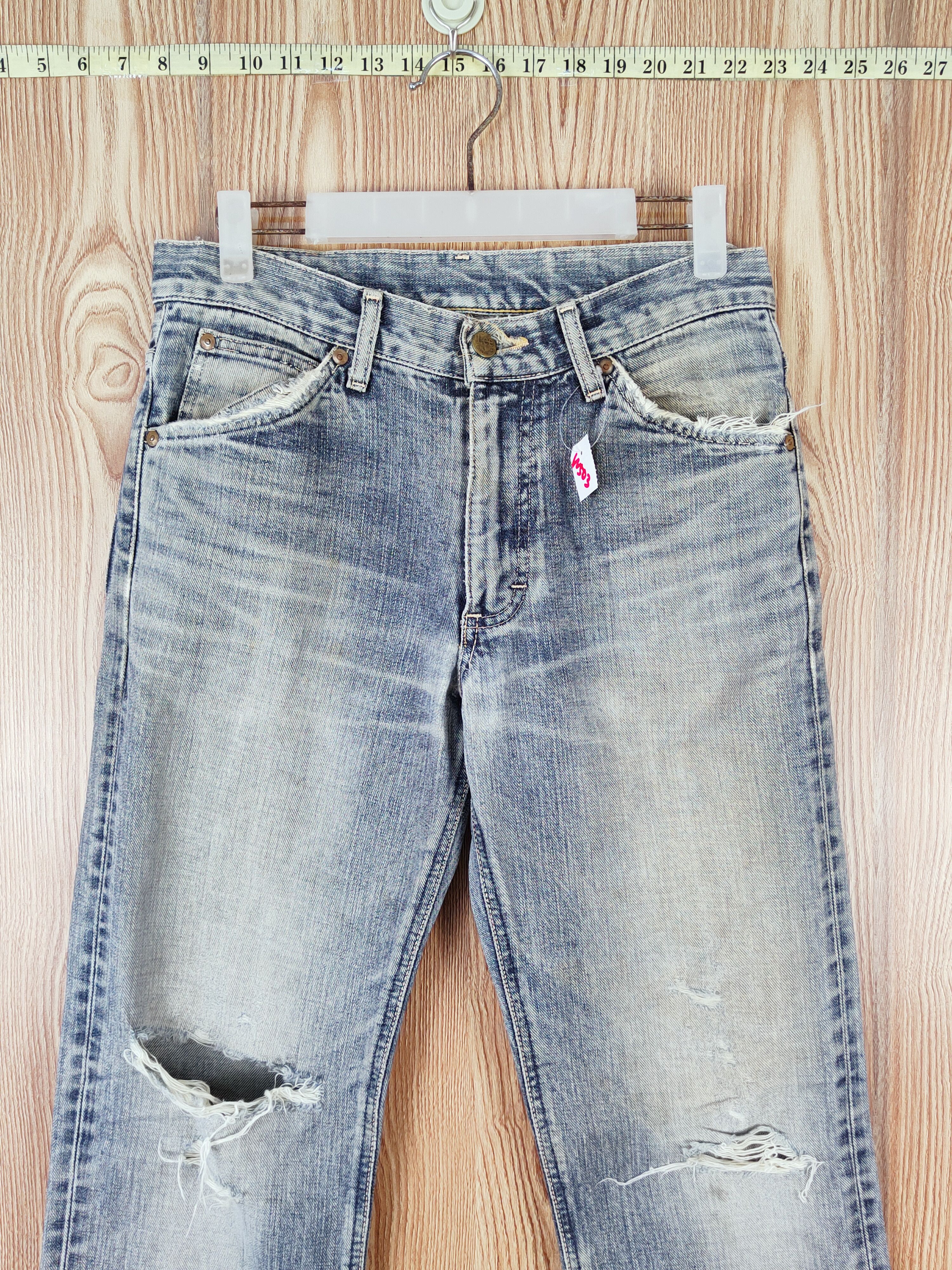Japanese Brand Lee Blue Distressed Ripped denim Jeans #W503 Size US 30 / EU 46 - 2 Thumbnail