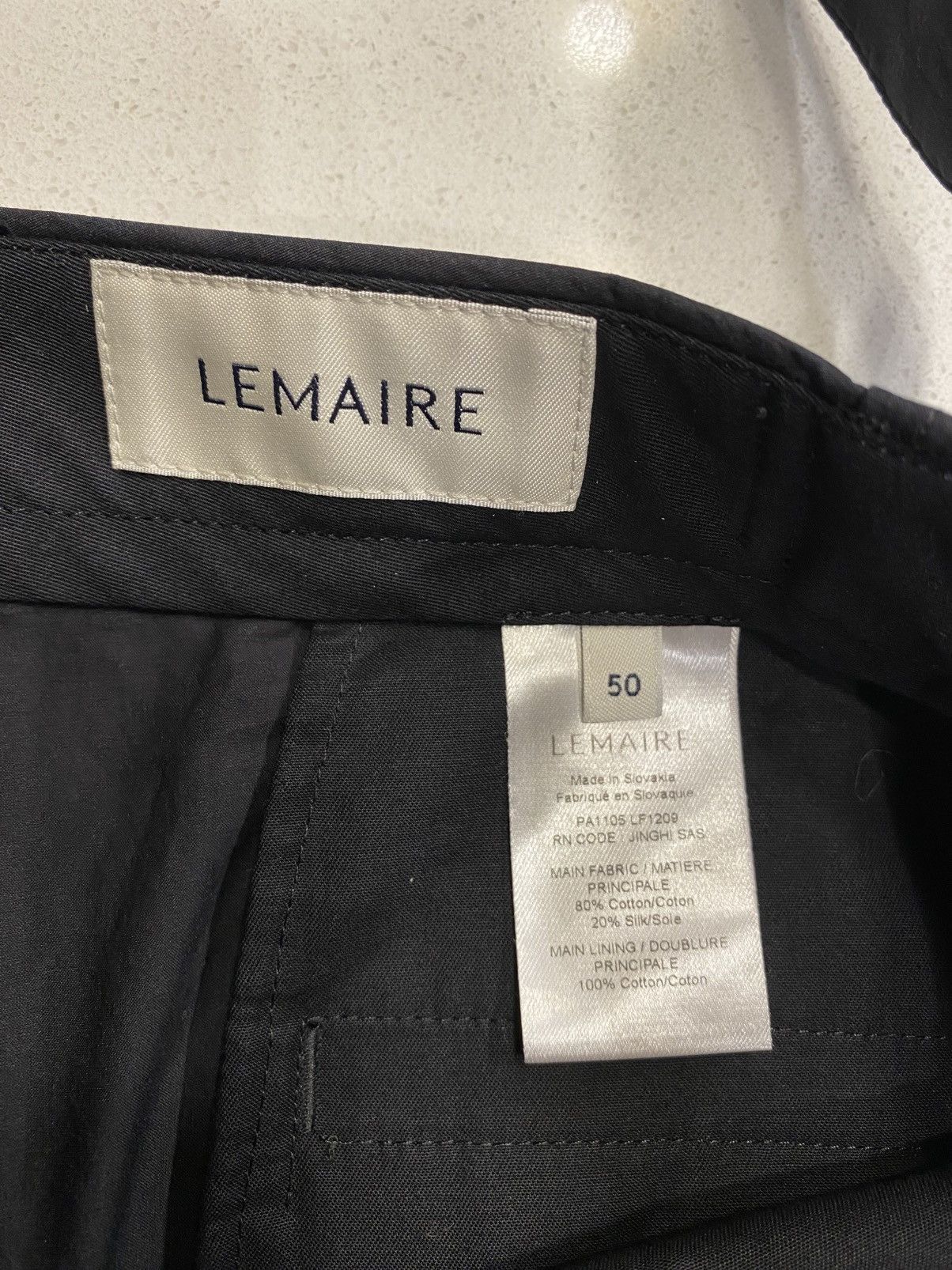 Lemaire Black carrot cotton/silk pants Size US 34 / EU 50 - 4 Thumbnail